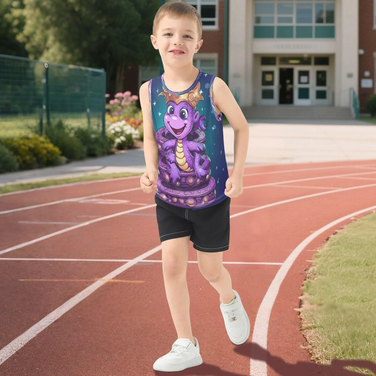 Lindo Doodle Animal Caballito De Mar Camisetas Sin Mangas Tipo Tank Top para Niños Jóvenes Ideales para Actividades Deportivas