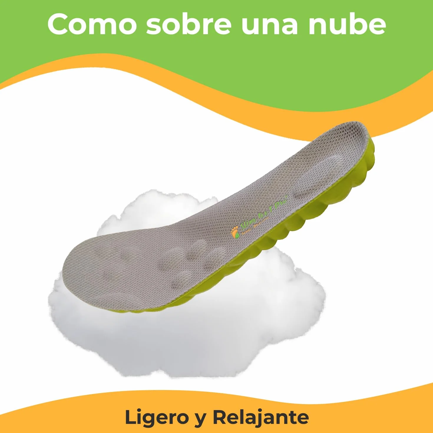 Slim Feet PRO Ortopédica Plantilla Nube Confort XXL 43-44 Amortiguadora Transpirable Antideslizante