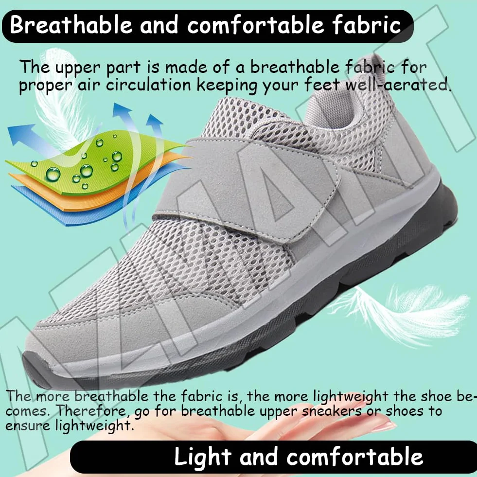 Zapatos ortopédicos Deportivos para Caminar Mujer Ancho Especial Diabéticos Gris 44 270mm