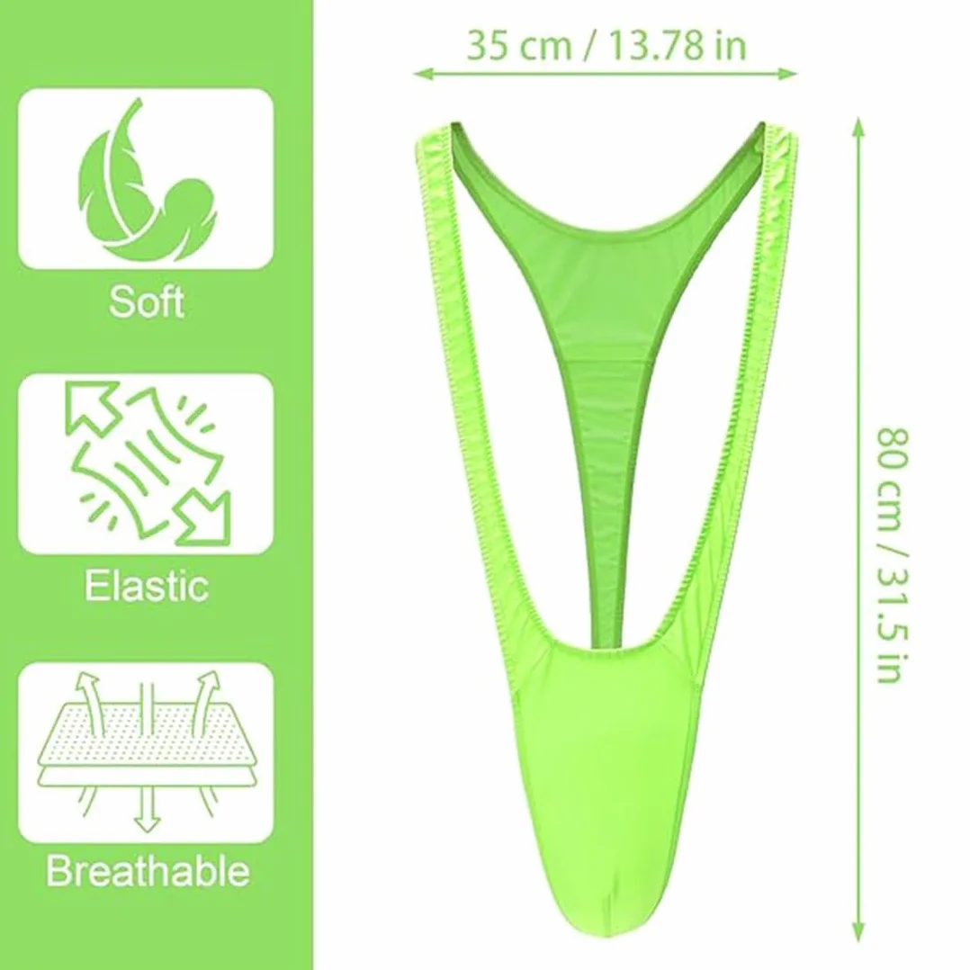 Tanga Borat Mankini para Hombre Verde Fluorescente