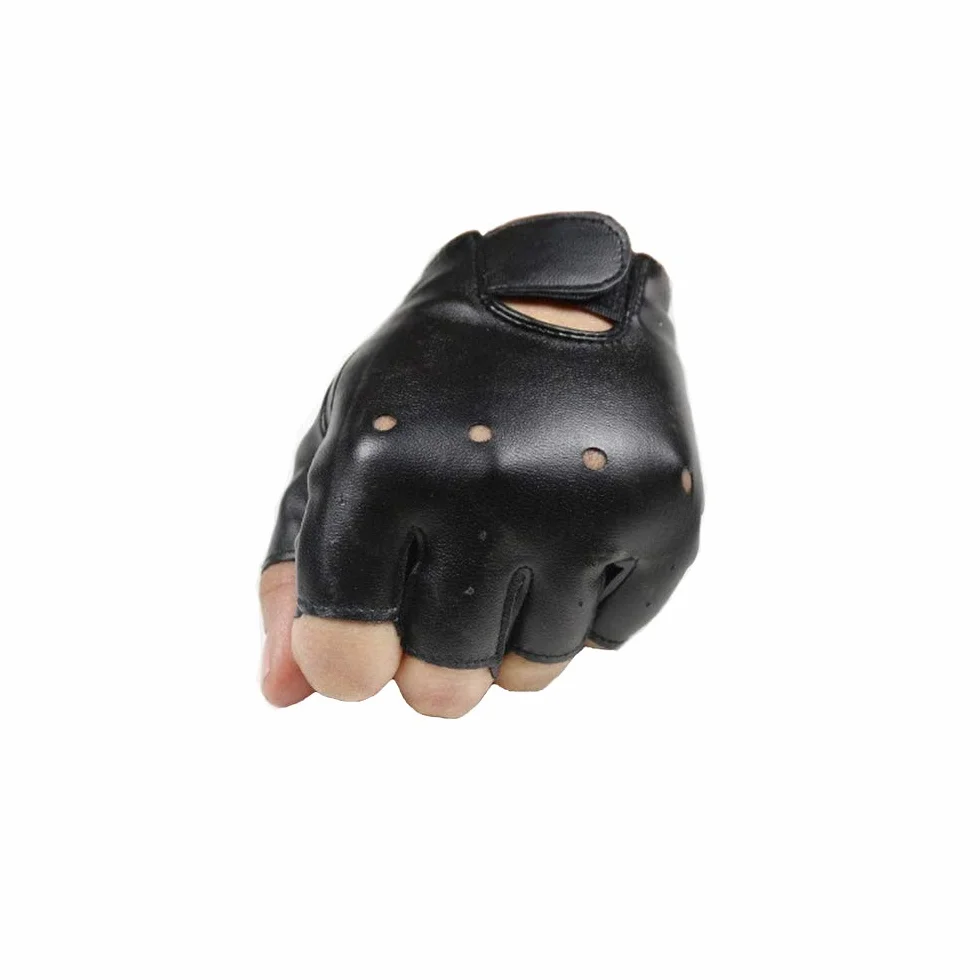 Long Keeper Guantes sin Dedos de Cuero PU para niños 4-11 años