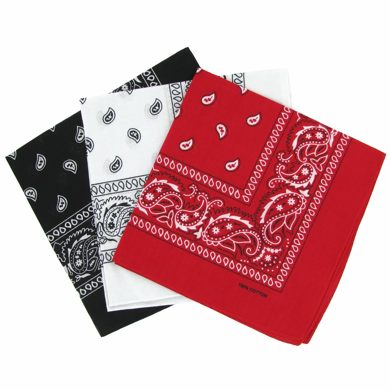 Set de 3 bandanas Paisley 57 x 57 cm