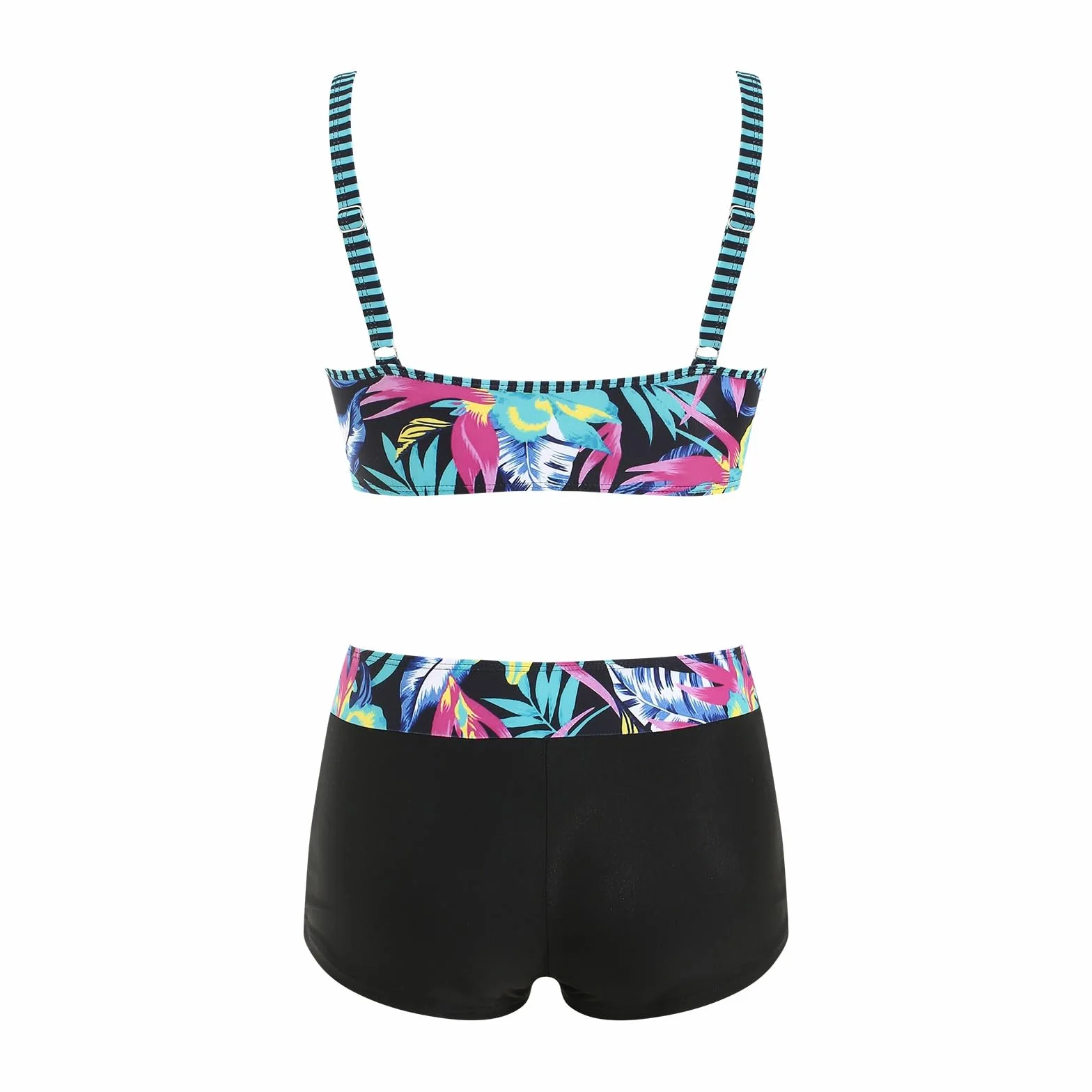 Conjuntos de Bikinis para Mujer Retro Ajustable Cintura Alta Traje Baño Verano Playa
