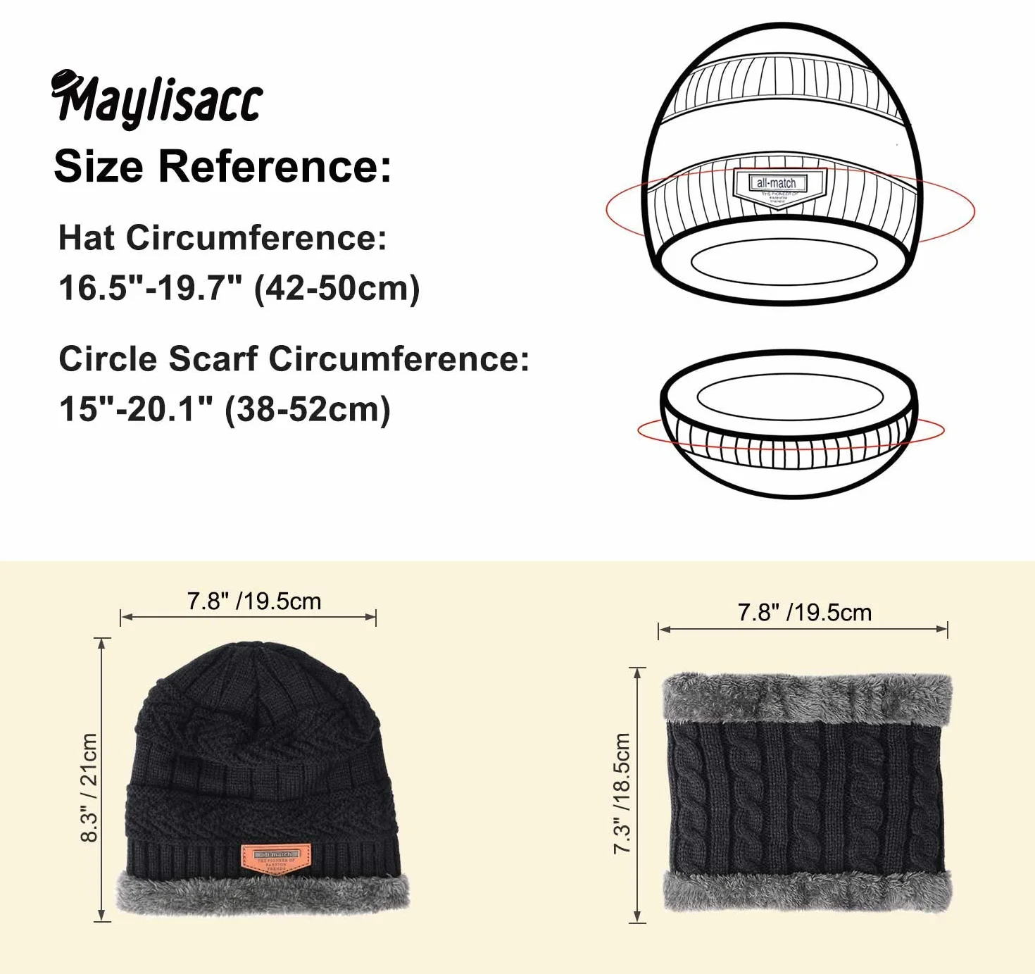 Conjunto de Bufanda Guantes y Gorro de Punto Invierno para Niños 2/3 Piezas Gorro Grueso Suave Cálido Esquí Forro Polar Niñas