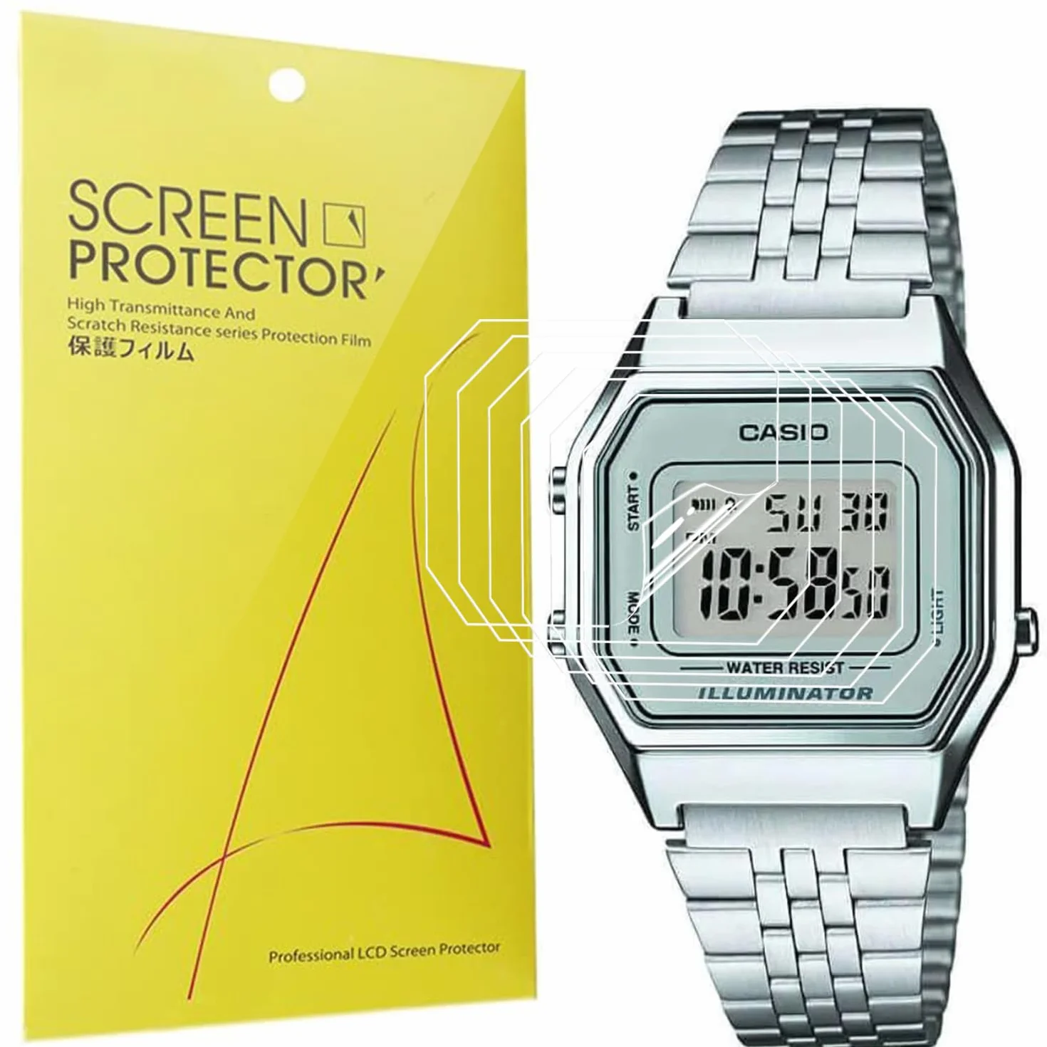 Blueshaweu Protector de pantalla TPU Casio LA680WEA HD transparente flexible 6 unidades