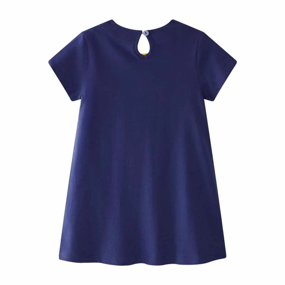 Vestido T-Shirt Algodón Manga Larga Corta Niñas Casual Dibujos Animados Animal Flores Princesa