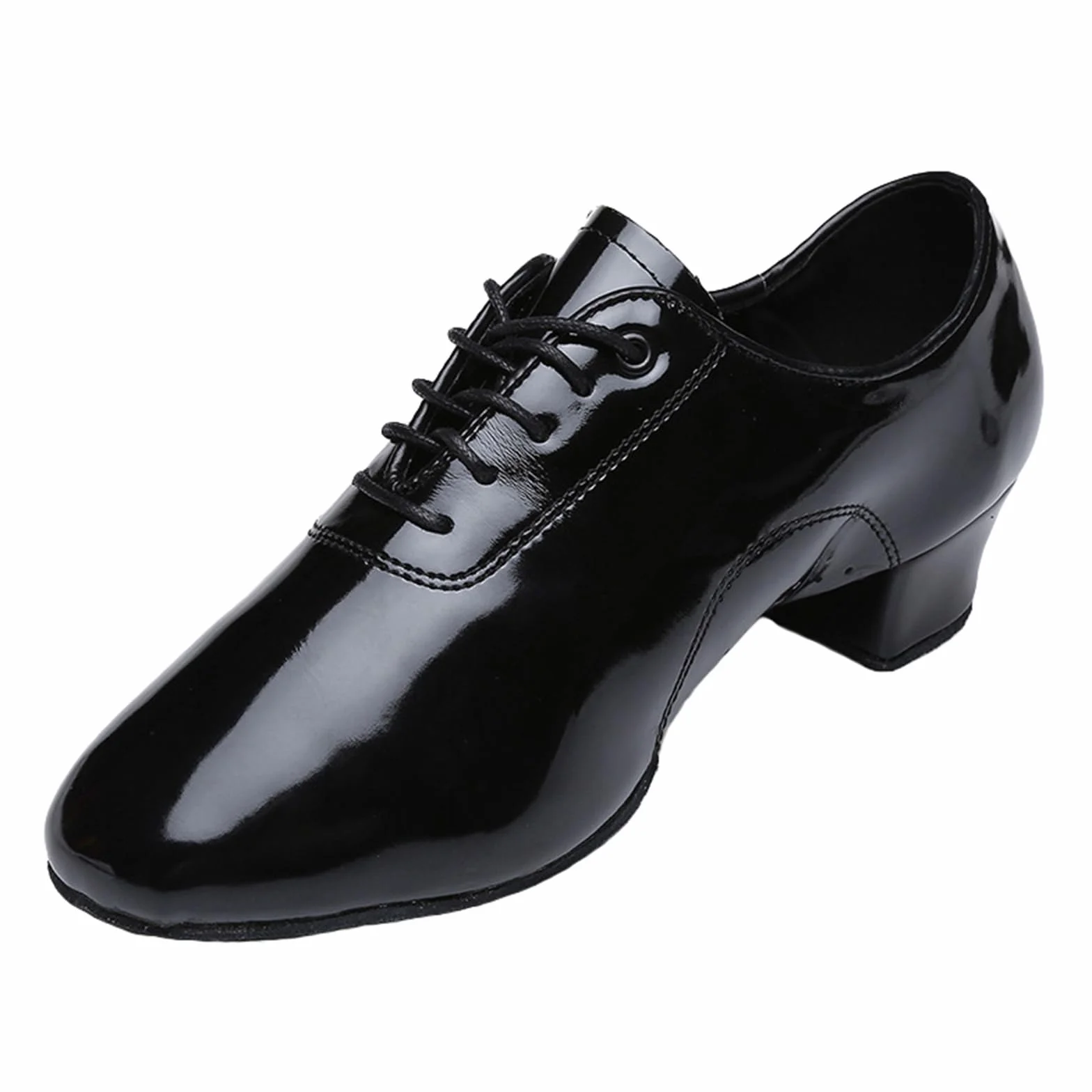 Zapatos De Baile Latino Hombre Suela Dividida Charol Tacón Bajo Transpirables