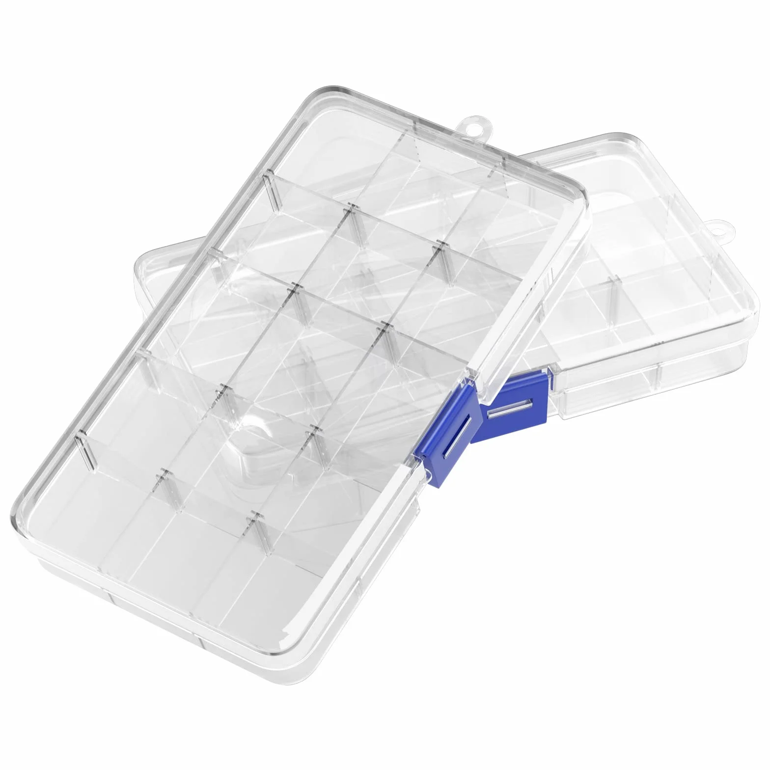 Cajas Almacenaje Plastico Transparente 15 Compartimentos Ajustables Organizadoras Tornillos