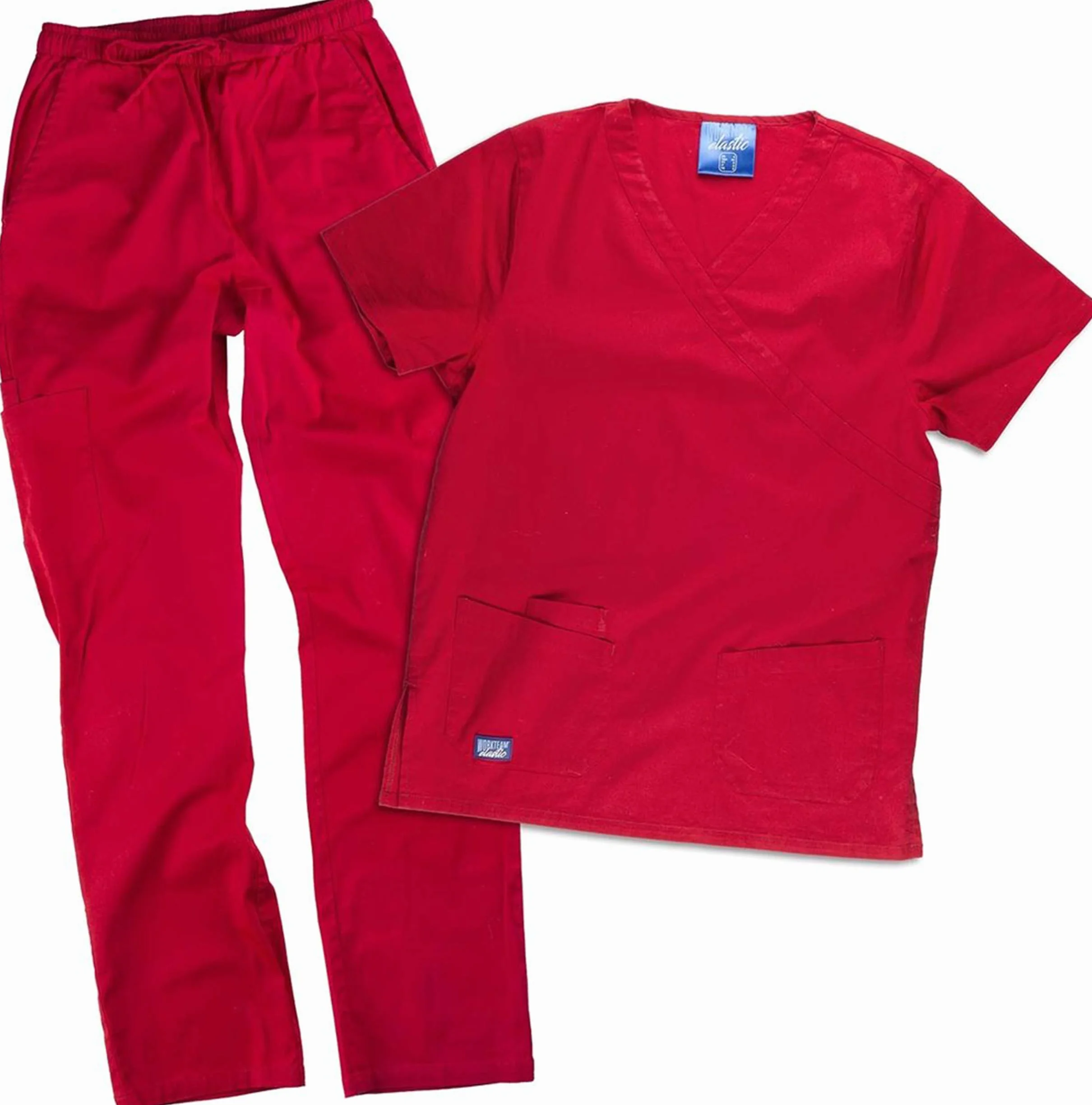 WORKTEAM B9150 Uniforme Sanitario de Algodón Tejido Elástico Conjunto Médico Enfermera Unisex
