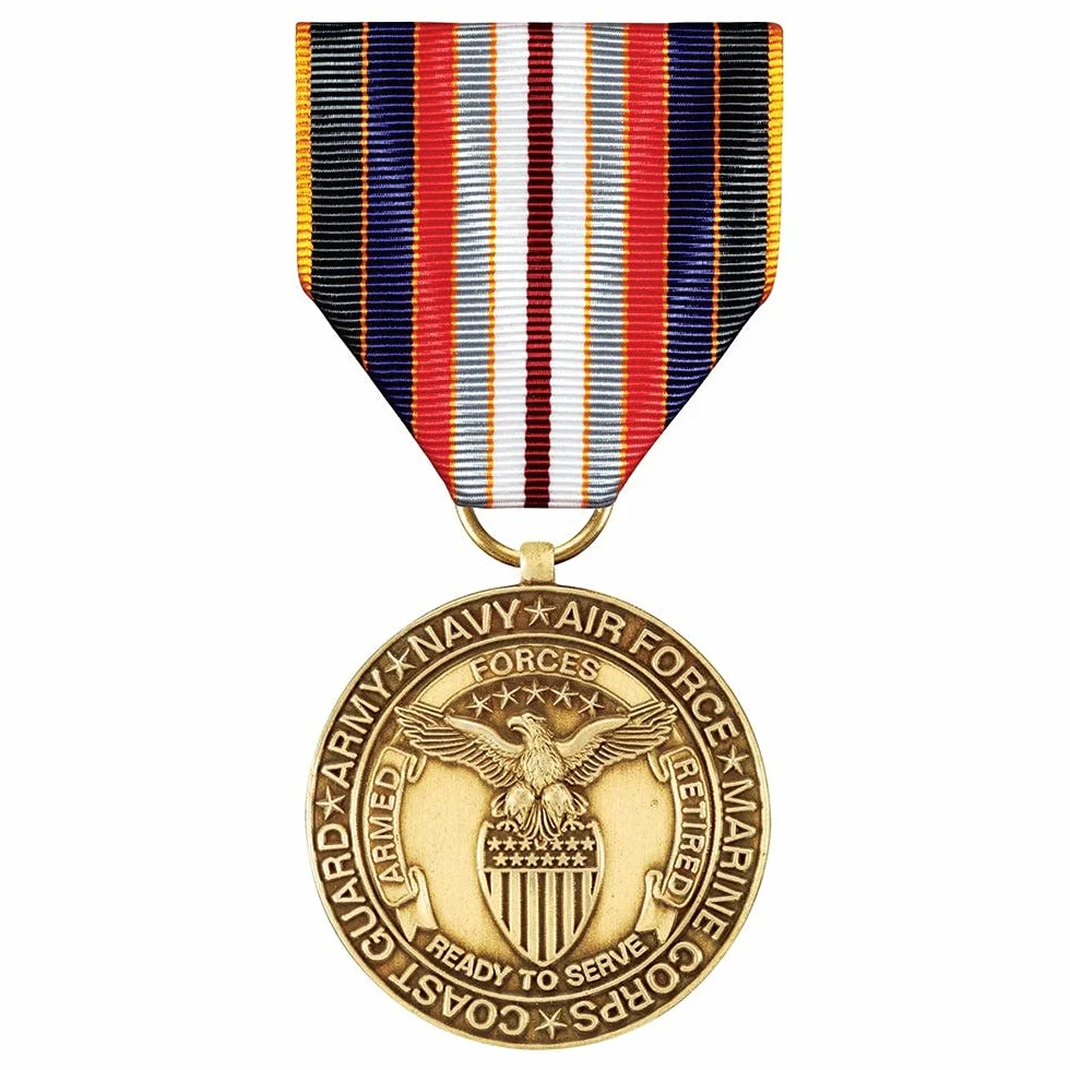 Medalla conmemorativa jubilada de las Fuerzas Armadas bronce MEDALS OF AMERICA