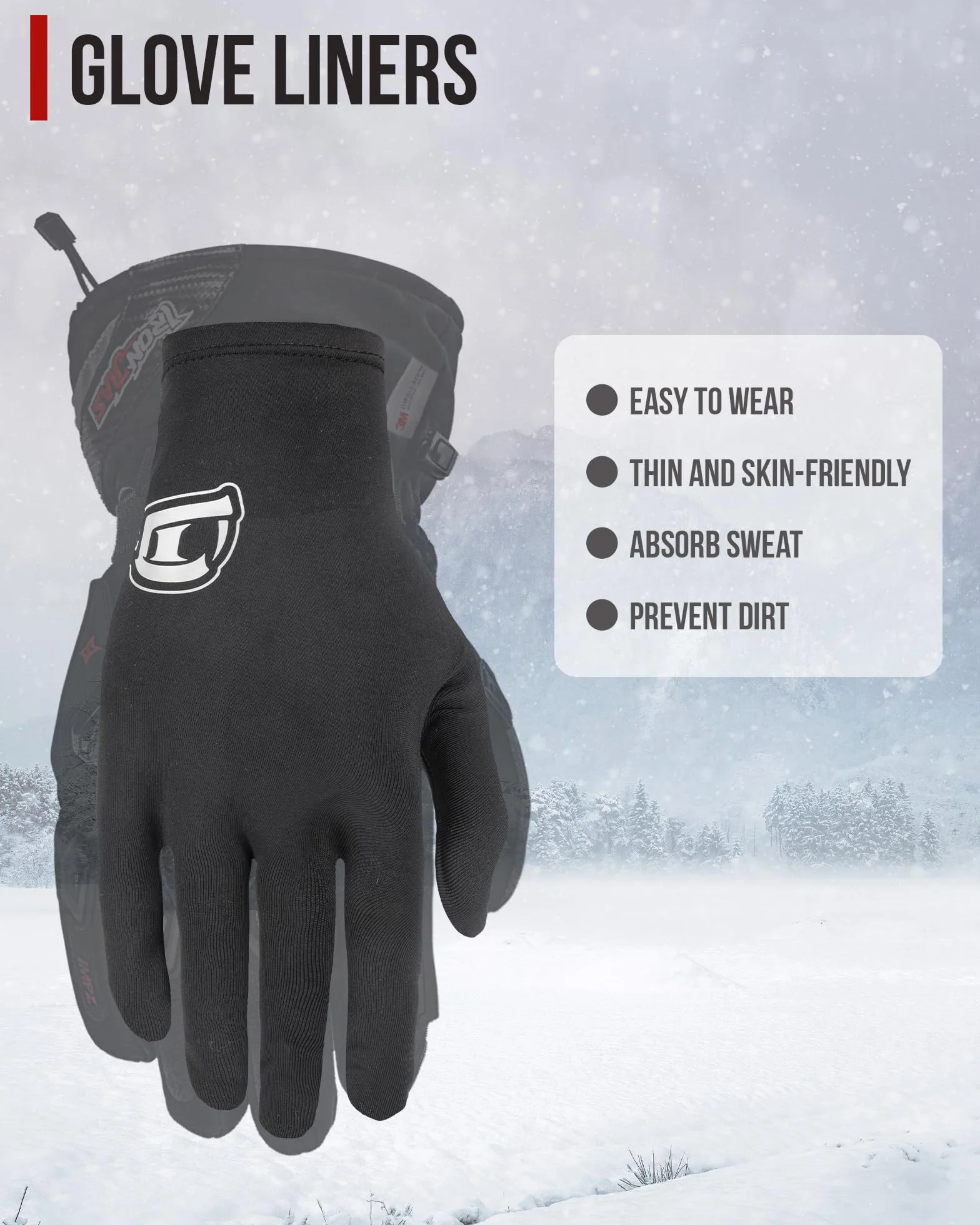 BORLENI Guantes Antisudor Delgados Secan Rápido Elasticidad Ultraligero para Ciclismo Correr Senderismo Esquiar Talla única Negro
