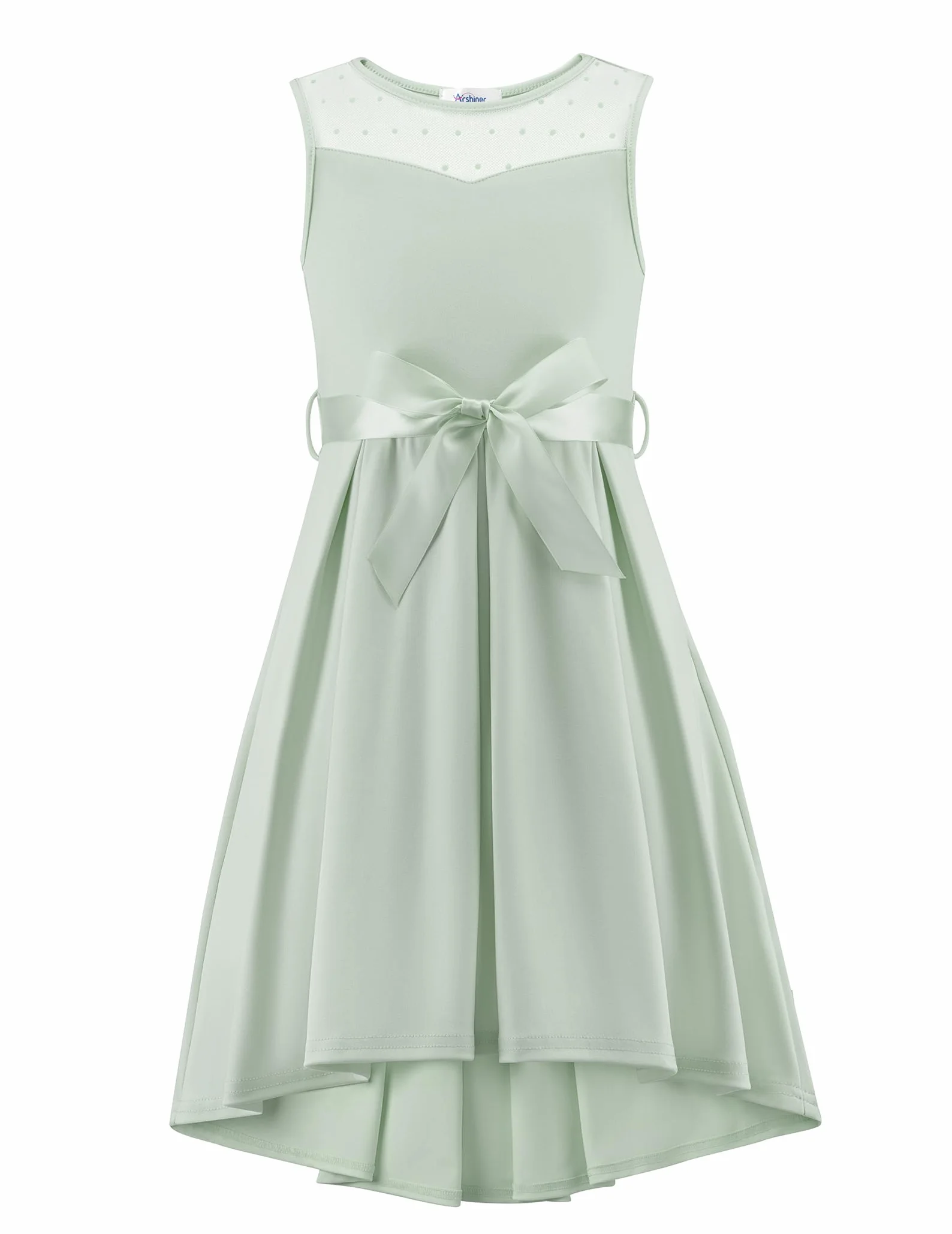 Arshiner Niñas Vestido Sin Mangas Novia Malla Vestidos Verano Formal Festivo Elegante con Cinturón 5-13 años