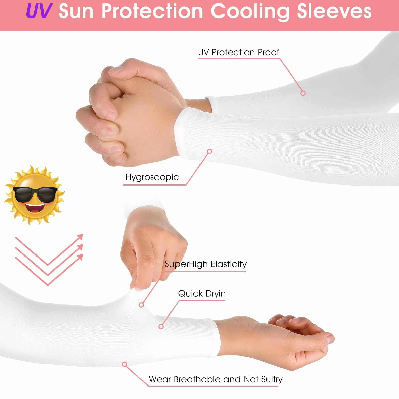 Yolev Mangas de Compresión para Niños y Niñas con Protección Solar UV - 2 Pares