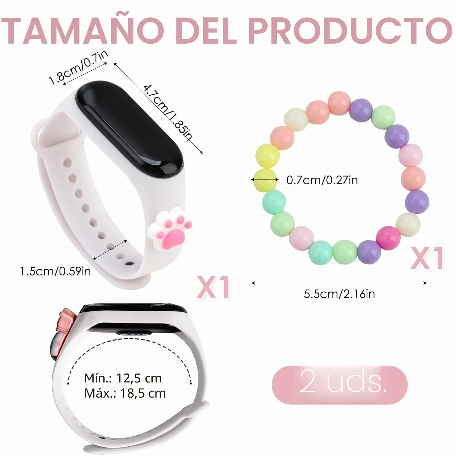 Reloj digital deportivo infantil con correa de silicona impermeable para niños 6-15 años
