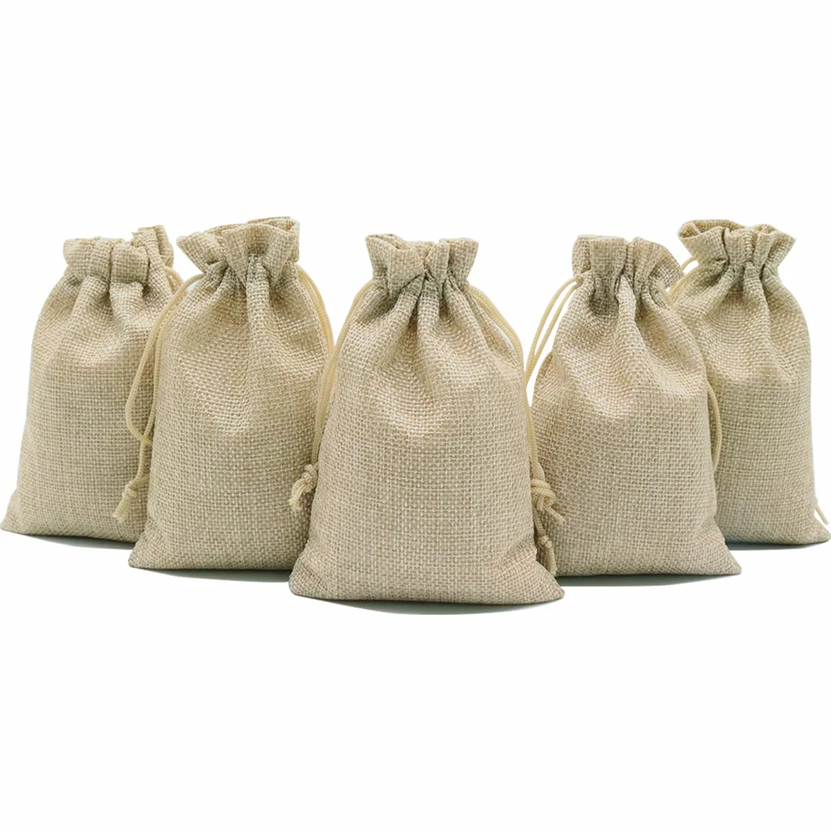 YUNSHANGHE 30 bolsas de yute, pequeñas, 10 x 15 cm, bolsa de tela de lino, para joyas con cordón, para lavanda, regalos de boda, Navidad