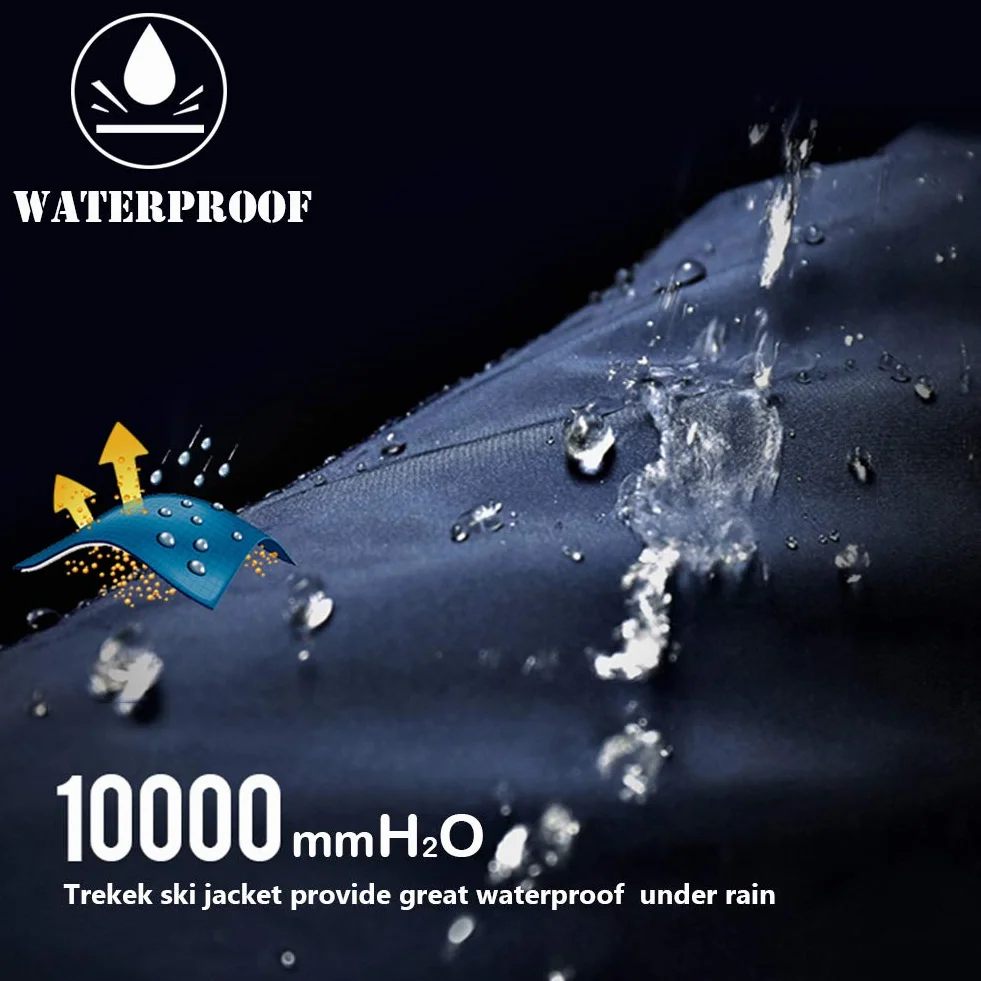 CARWORNIC Chaqueta de esquí de montaña para hombre resistente al viento con capucha