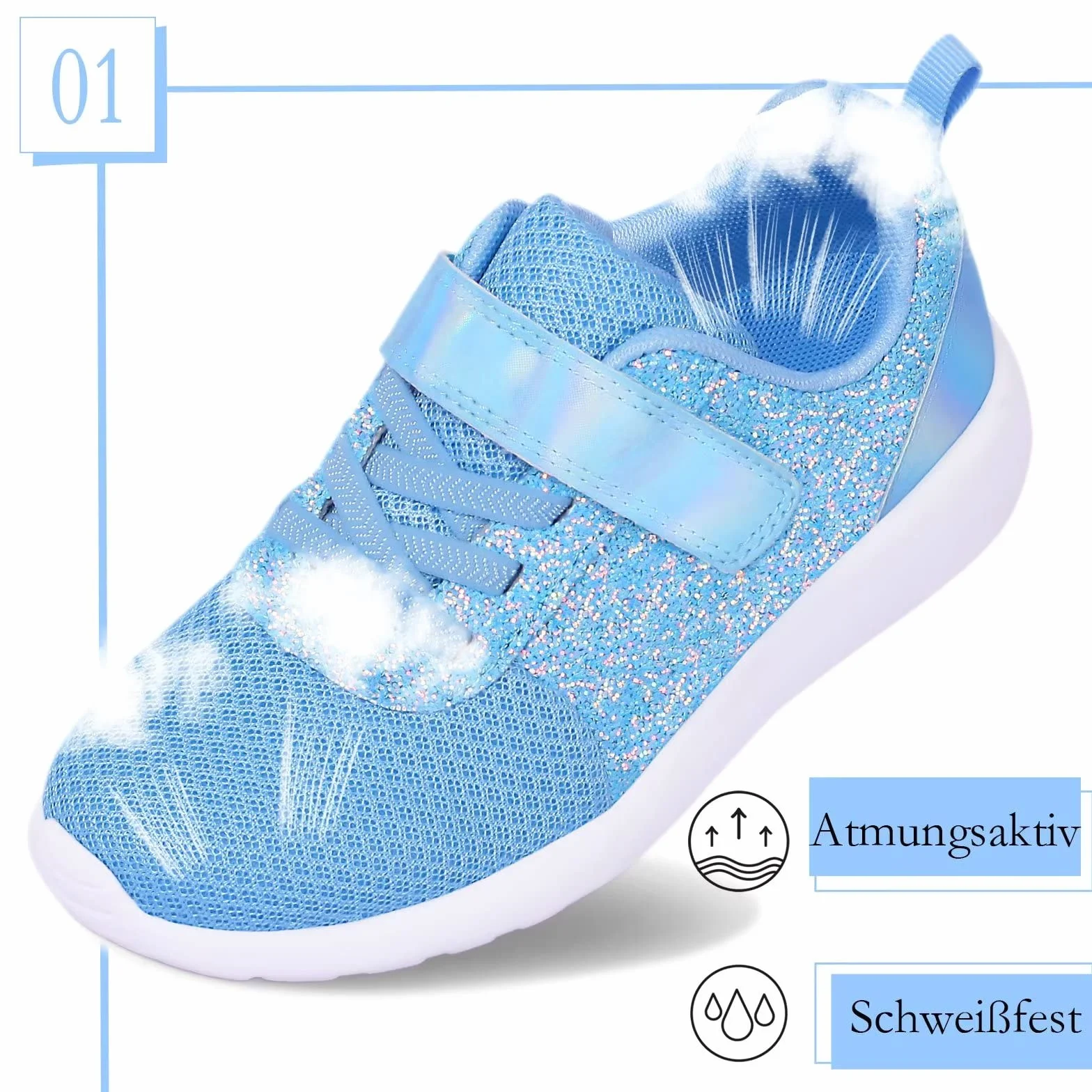 Harvest Land Zapatillas Niñas Deporte Transpirables Corre Ligero Antideslizante Tenis Calzado Exterior Azul 29EU