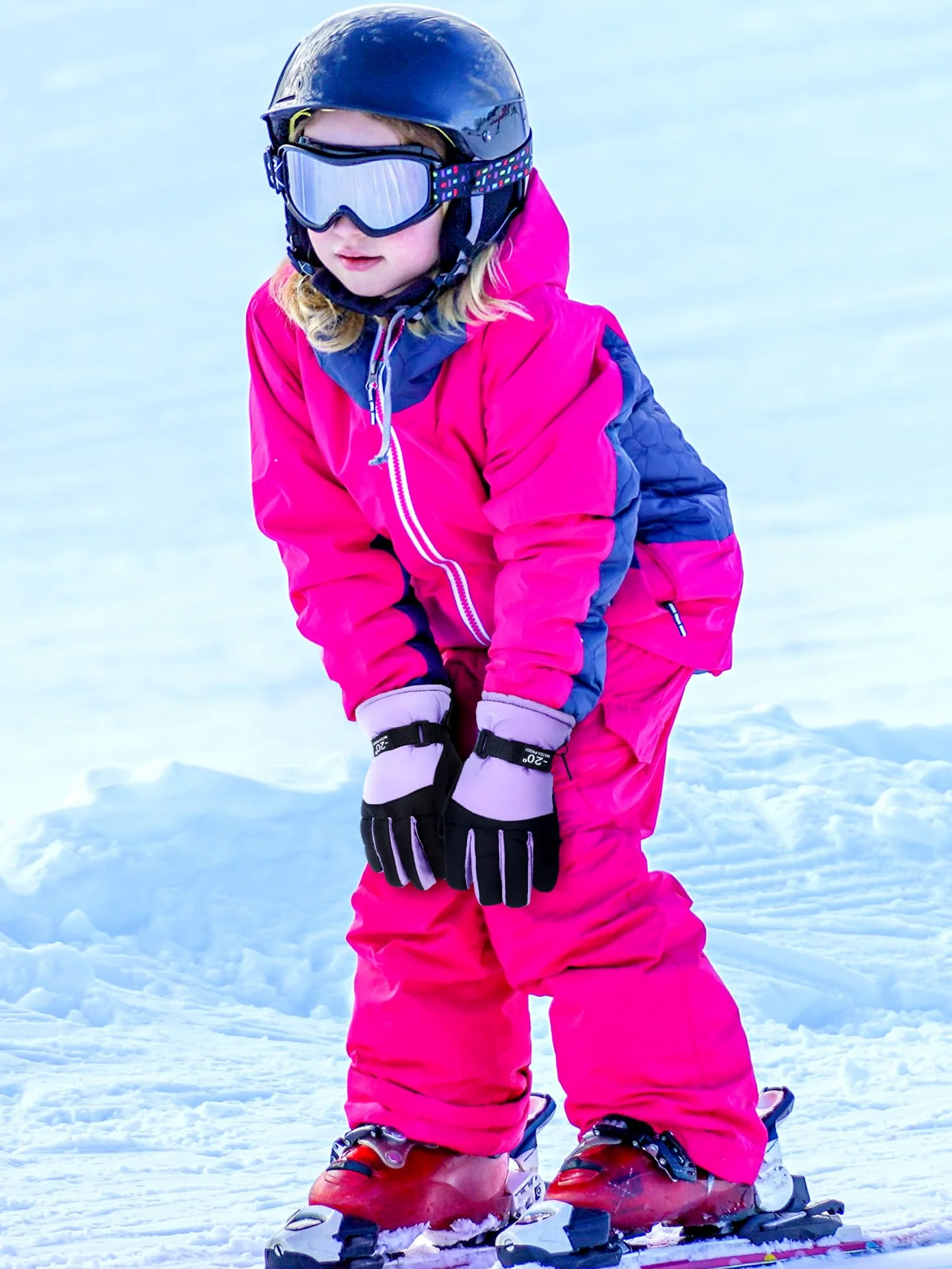 Bencailor 3 pares de guantes de invierno para niños, impermeables, para nieve, esquí, cálidos, resistentes al viento, guantes ajustables para niños y niñas al aire libre