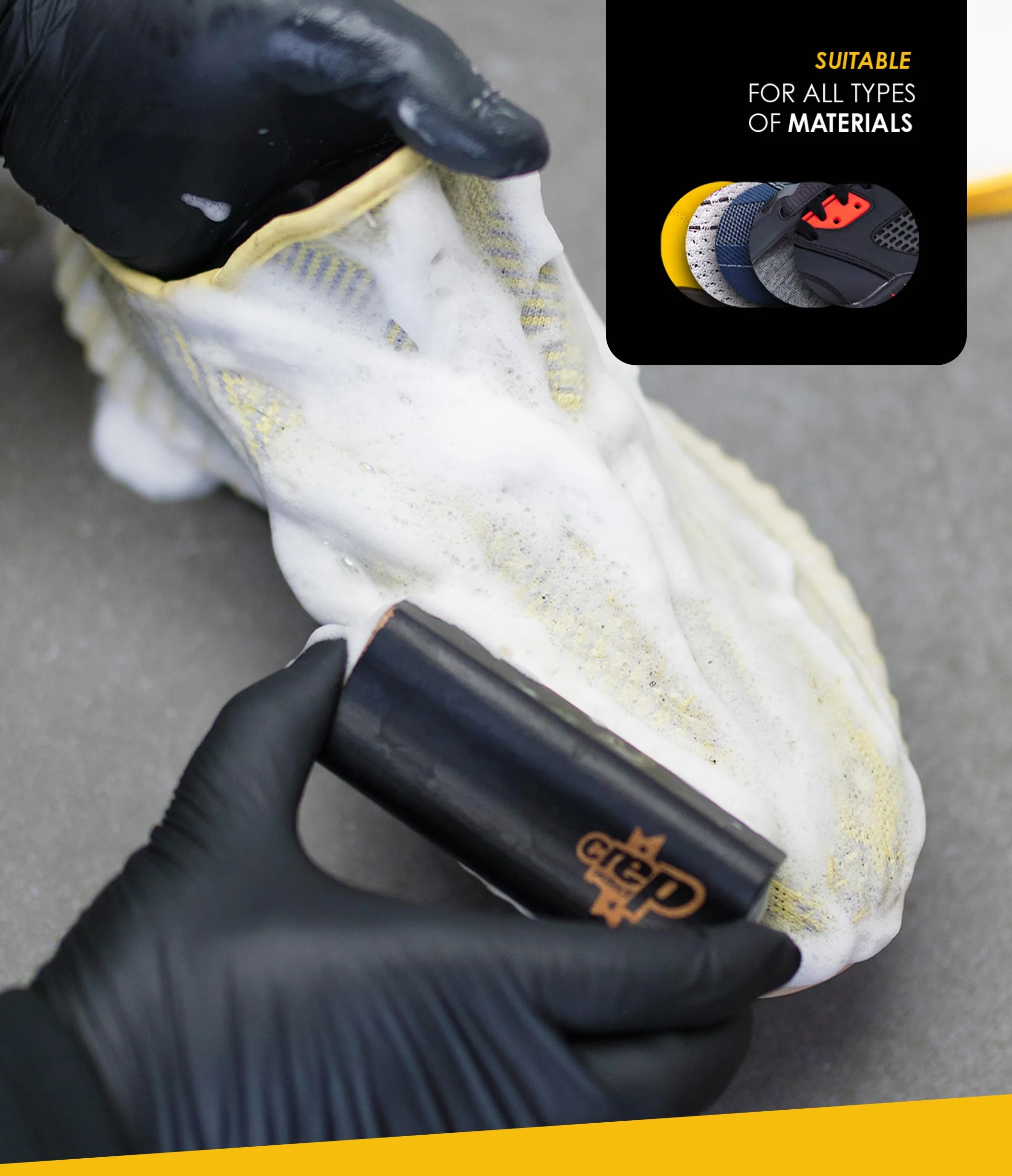 Crep Protect CURE Kit limpieza zapatillas premium cepillo solución 100ml paño microfibra bolsa