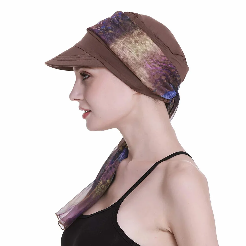 Gorra con pañuelo para quimioterapia para mujer Newsboy