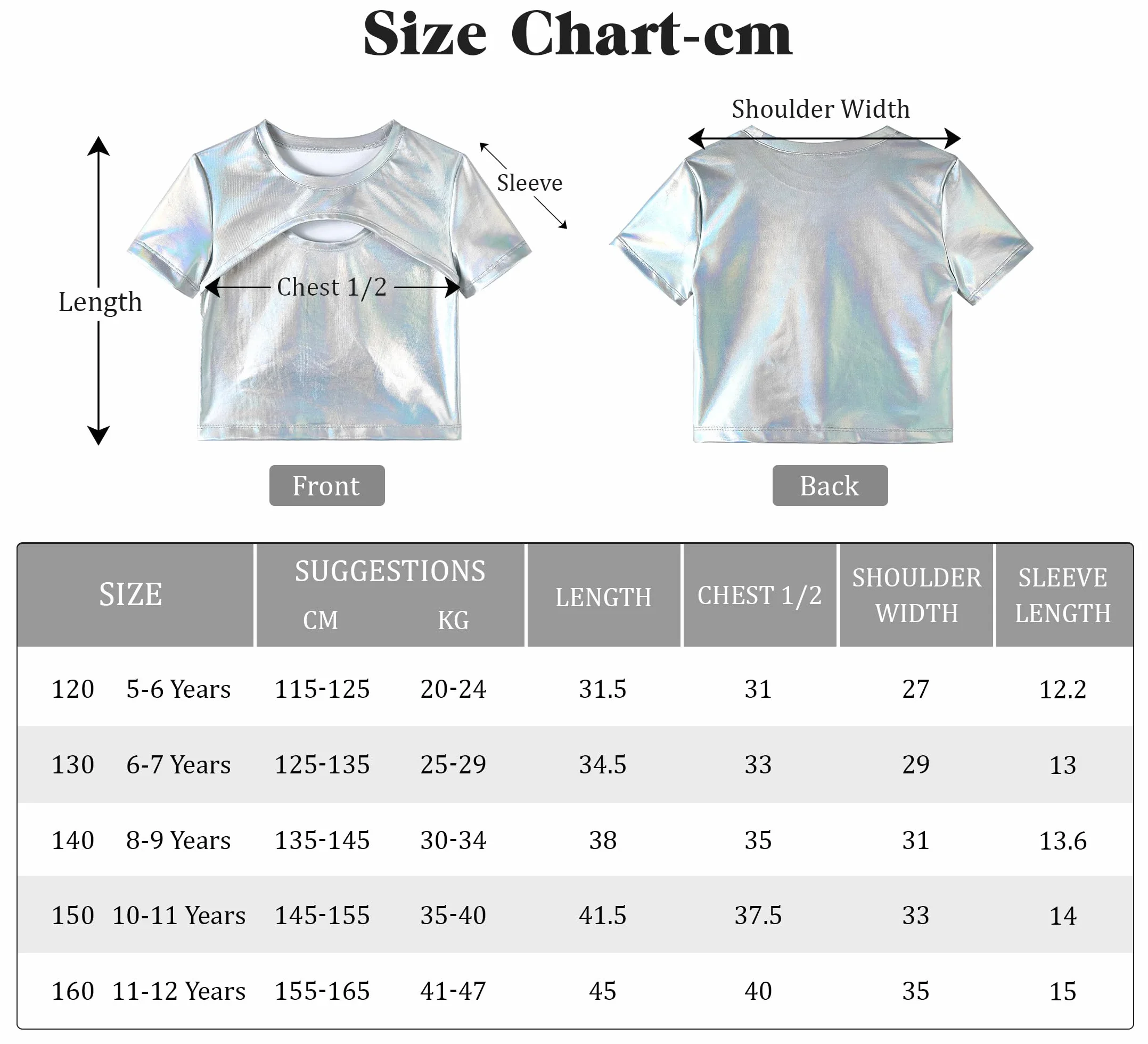LOLANTA Top Metálico Camisa Danza Niña Jazz Moderno Hip-Hop Brillante para Baile