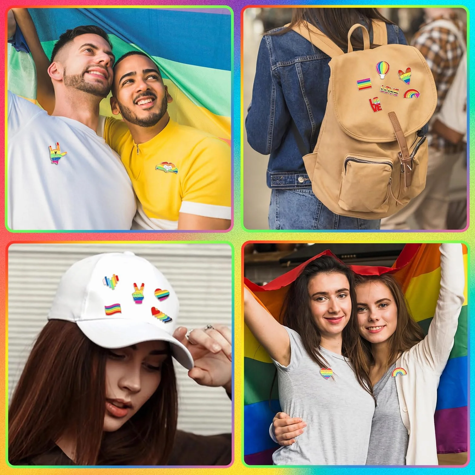SANNIX 60 insignias esmaltadas LGBT diseño bandera corazón orgullo gay para ropa bolsos sombreros 20 estilos