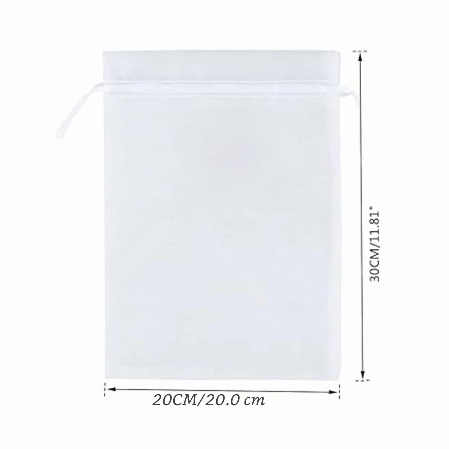 YFelomatric Lote de 30 bolsas de organza - 20 x 30 cm - Blanco - Bolsas de protección con cordón de cierre - Para joyas, regalos, dulces, boda
