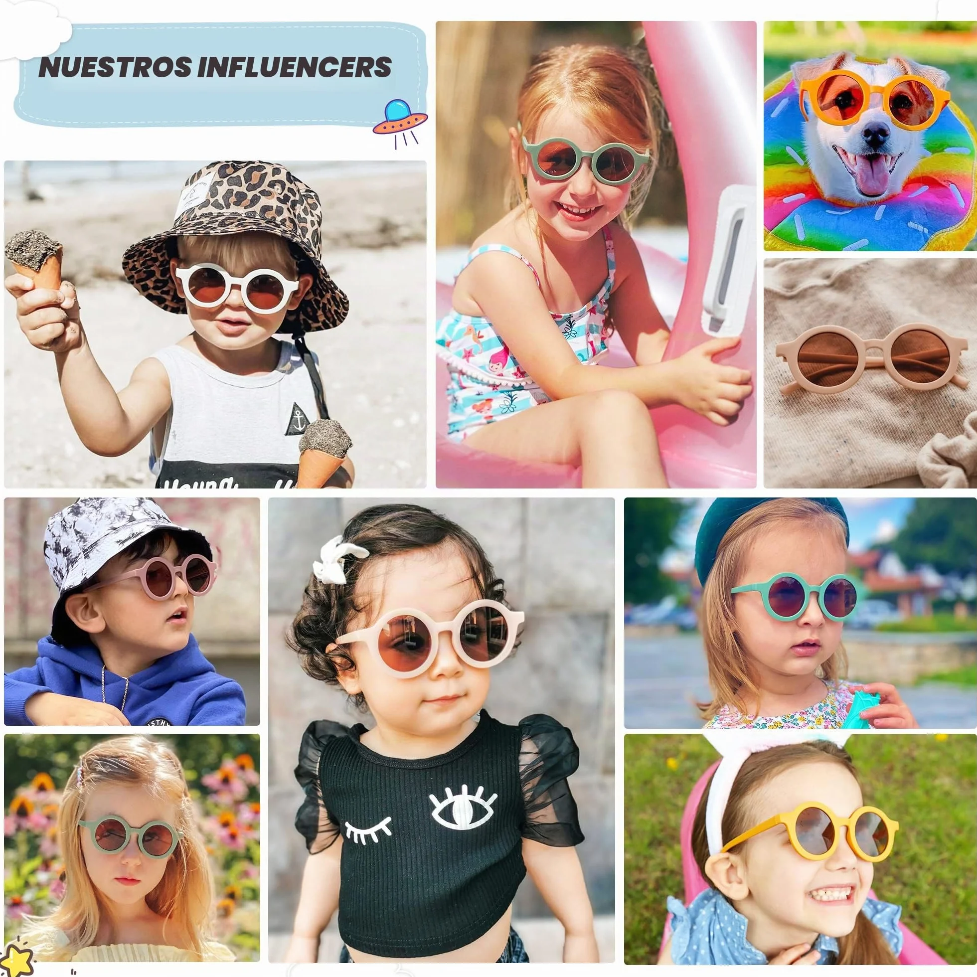 SOJOS Gafas de Sol Redondas Polarizadas para Niños con Protección UV400