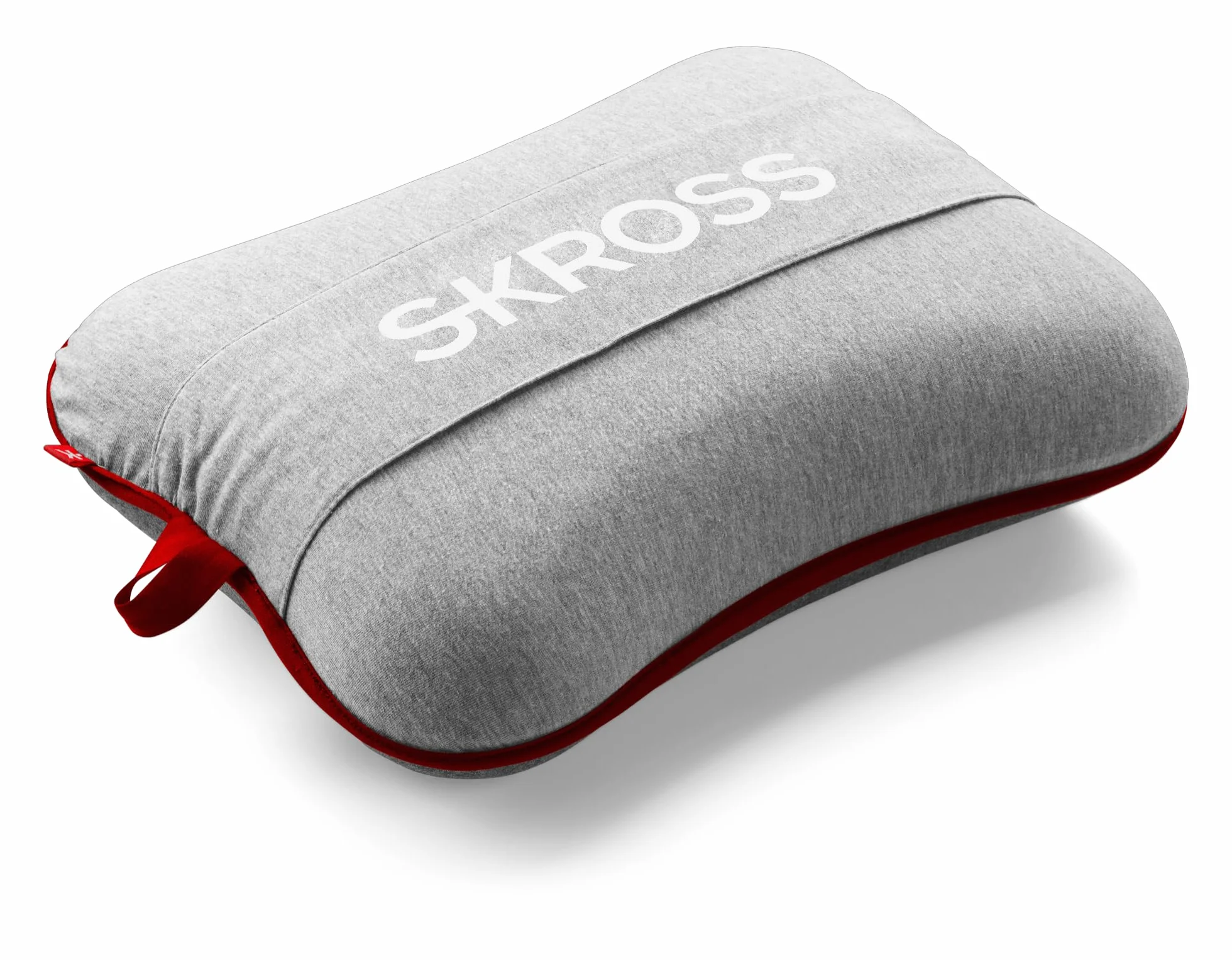 SKROSS - Almohada de Viaje - Almohada de Viaje Ultra cómoda en Espuma de Memoria 100% PU - Lining Lavable - Máquina de Tren de Uso del Aire - Color Gris