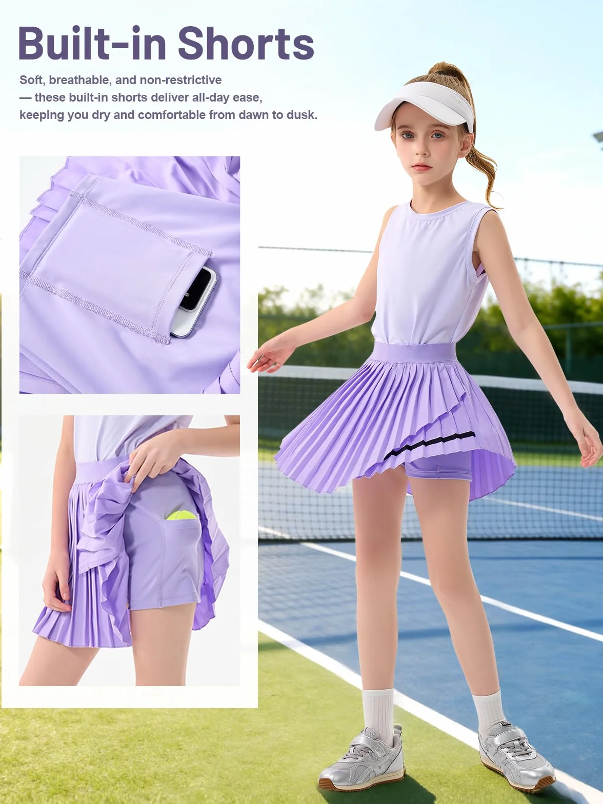 Rolanko Conjunto de Ropa para Niñas Camiseta sin Mangas de Verano con Falda Conjunto de 2 Piezas para 5-11 Años