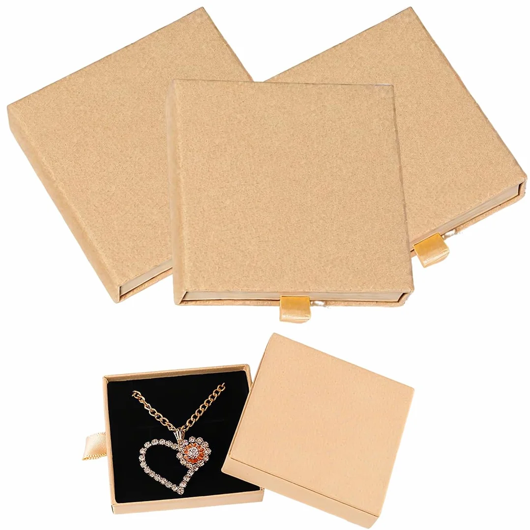XPEX Caja de Regalo de Joyería Pequeña Blanca Cuadrada Extraíble 3 Piezas