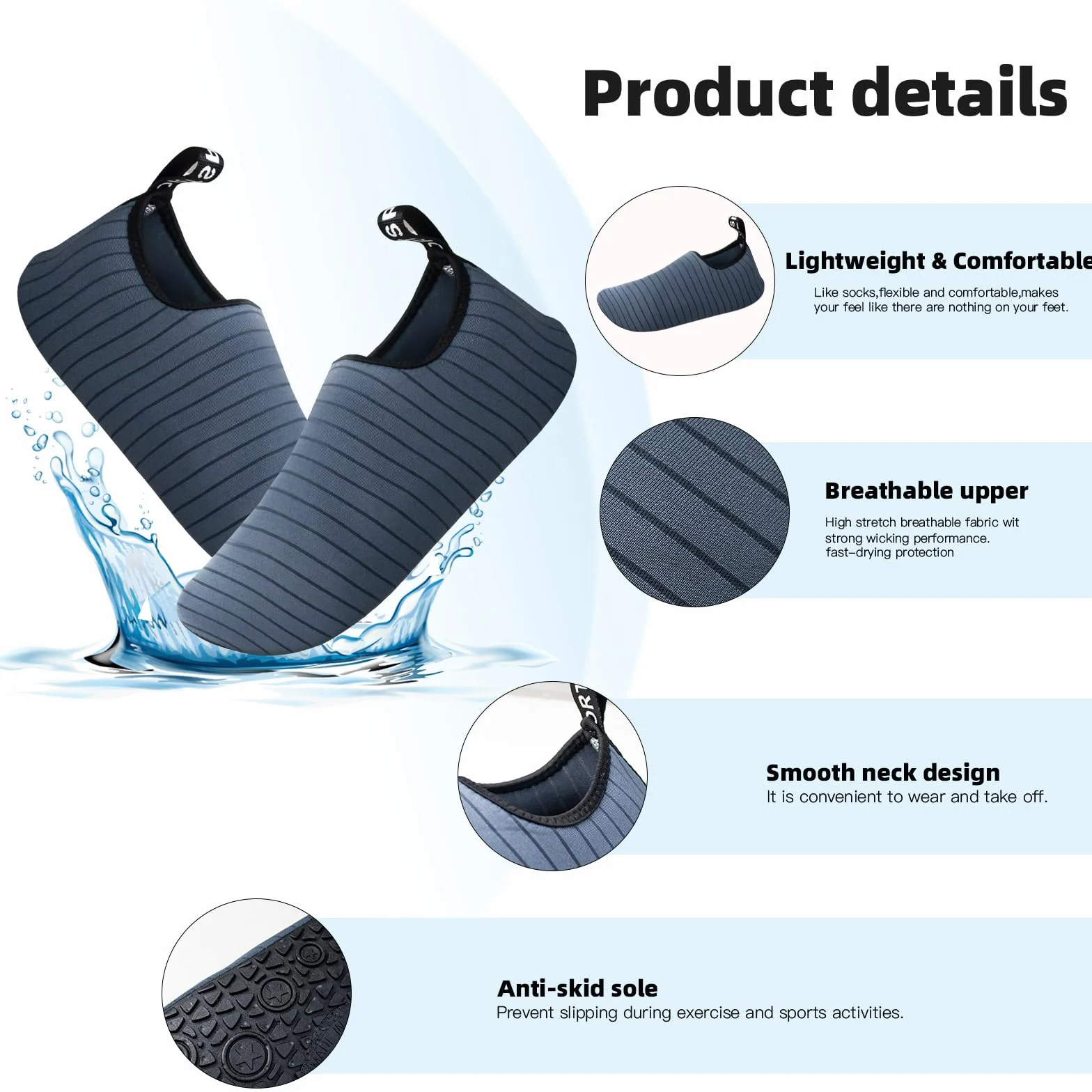 Zapatos Acuáticos Surf Buceo Natación Descalzos Secado Rápido Playa Hombres Mujeres