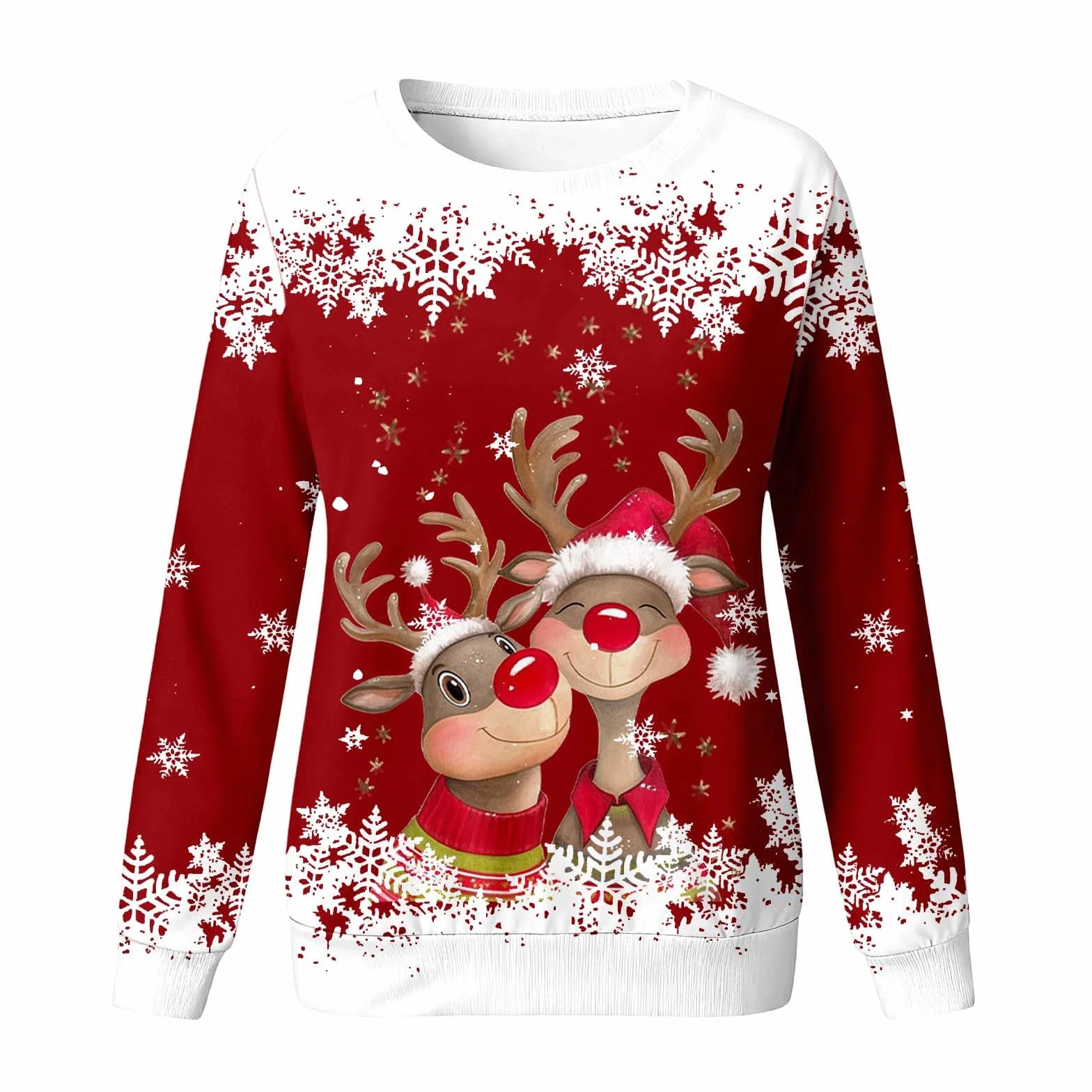 Jersey de Navidad para Niña, Suéter Navideño Manga Larga Cuello Redondo