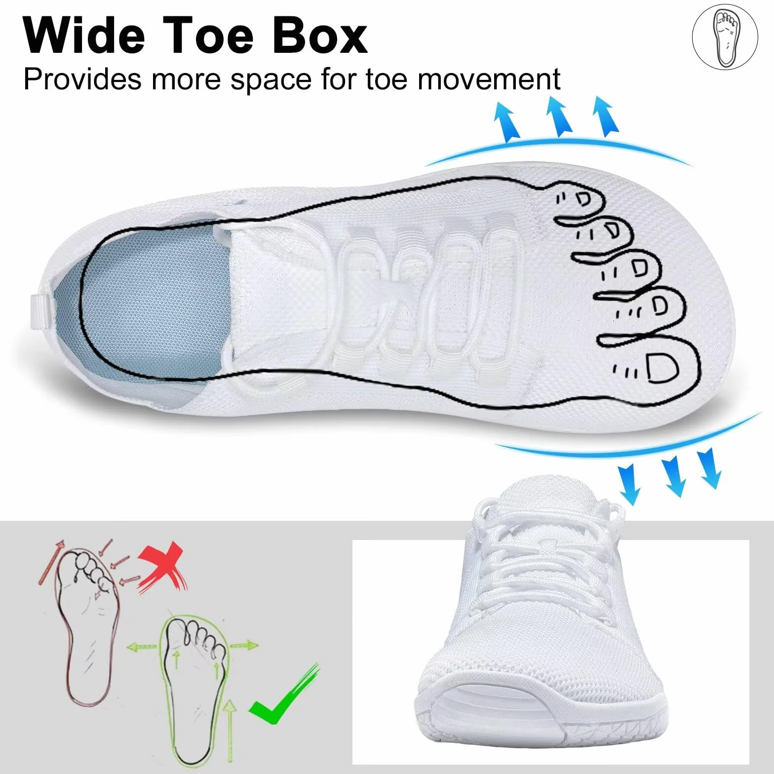 Wizshoe Zapatillas Barefoot Unisex Punta Ancha Minimalistas Zero Drop Trail Running 37-45 EU