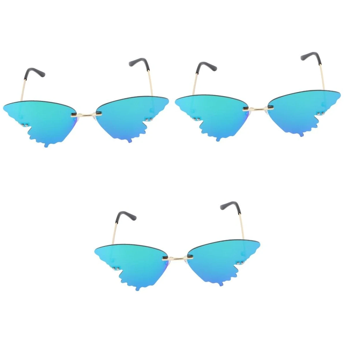 LIFKOME 3piezas Gafas De Sol Divertidas Para Niño Niña Patrón Encantador Para Actividades Al Aire Color Verde