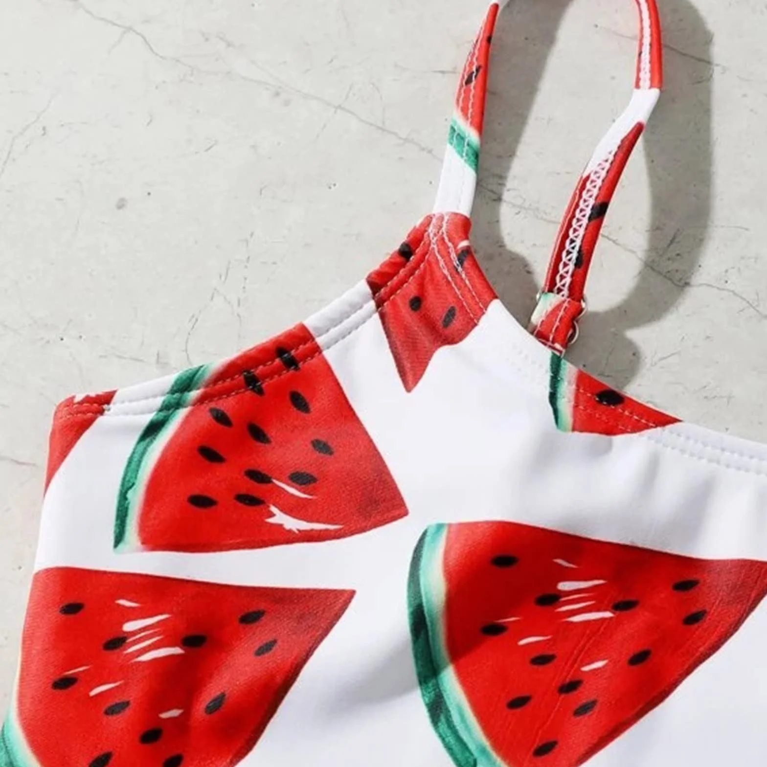 Traje de baño niña bikini estampado flores sandía playa
