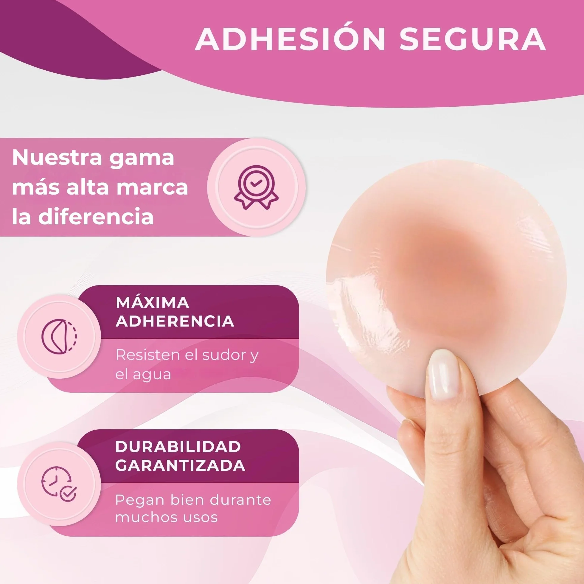 Pezoneras Adhesivas Invisibles Premium 8cmØ Cubre Pezones Reutilizables de Silicona Ultra Fina Hipoalergénicas Resistentes al Sudor y Agua