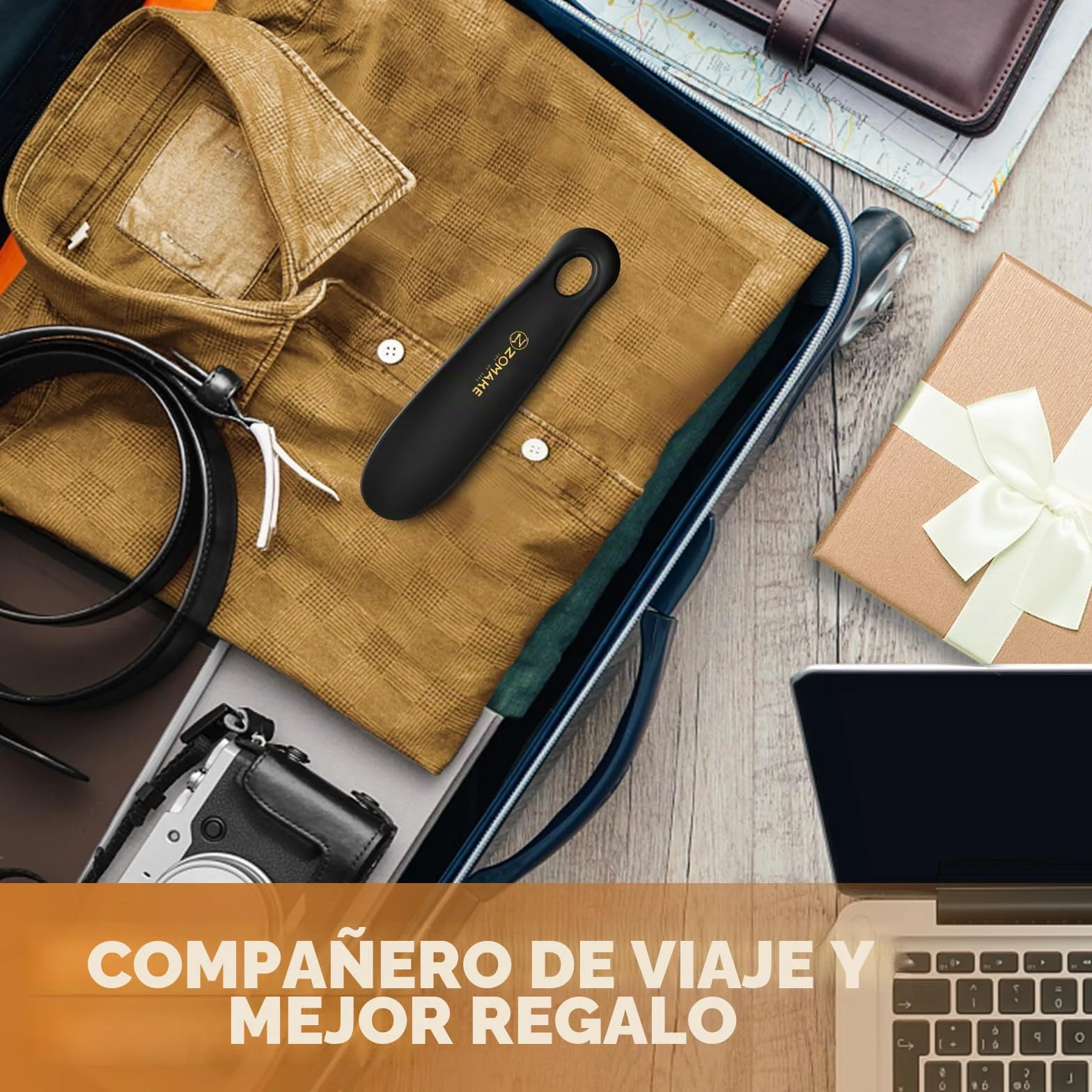 ZOMAKE Calzador de Zapatos 18.5cm Plastico con Colgante Agujero para Personas Mayores