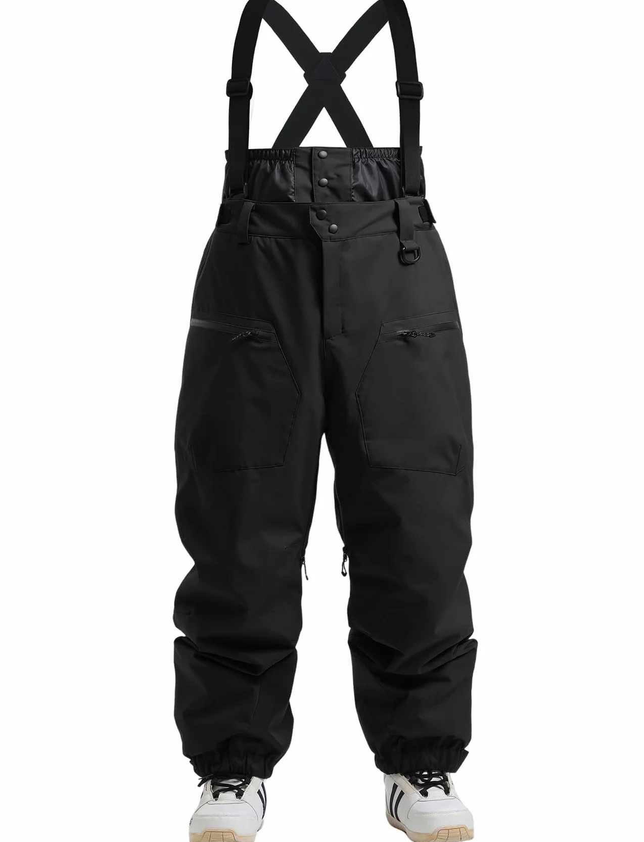 GSOU SNOW Conjunto de Chaqueta y Pantalones de Esquí Holgados Impermeable Antiviento Transpirable Aislante con Capucha