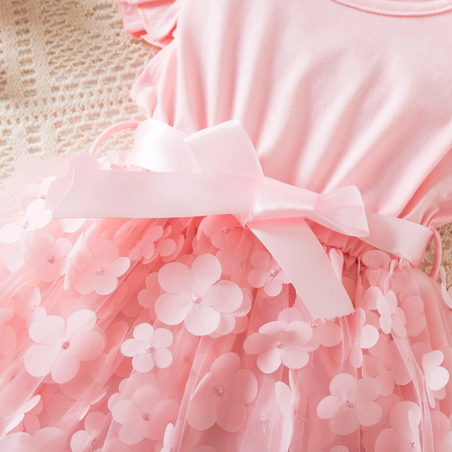 Vestido Tutú Floral Cielo Estrellado para Niña Pequeña Fiesta de Verano
