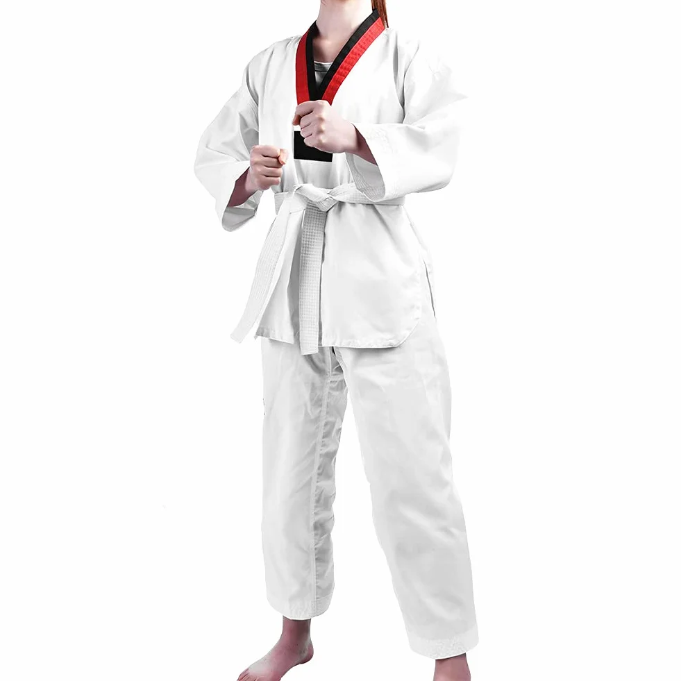 Niños Uniforme de Taekwondo Algodón Completo Artes Marciales Ropa Deportiva Karate (120)