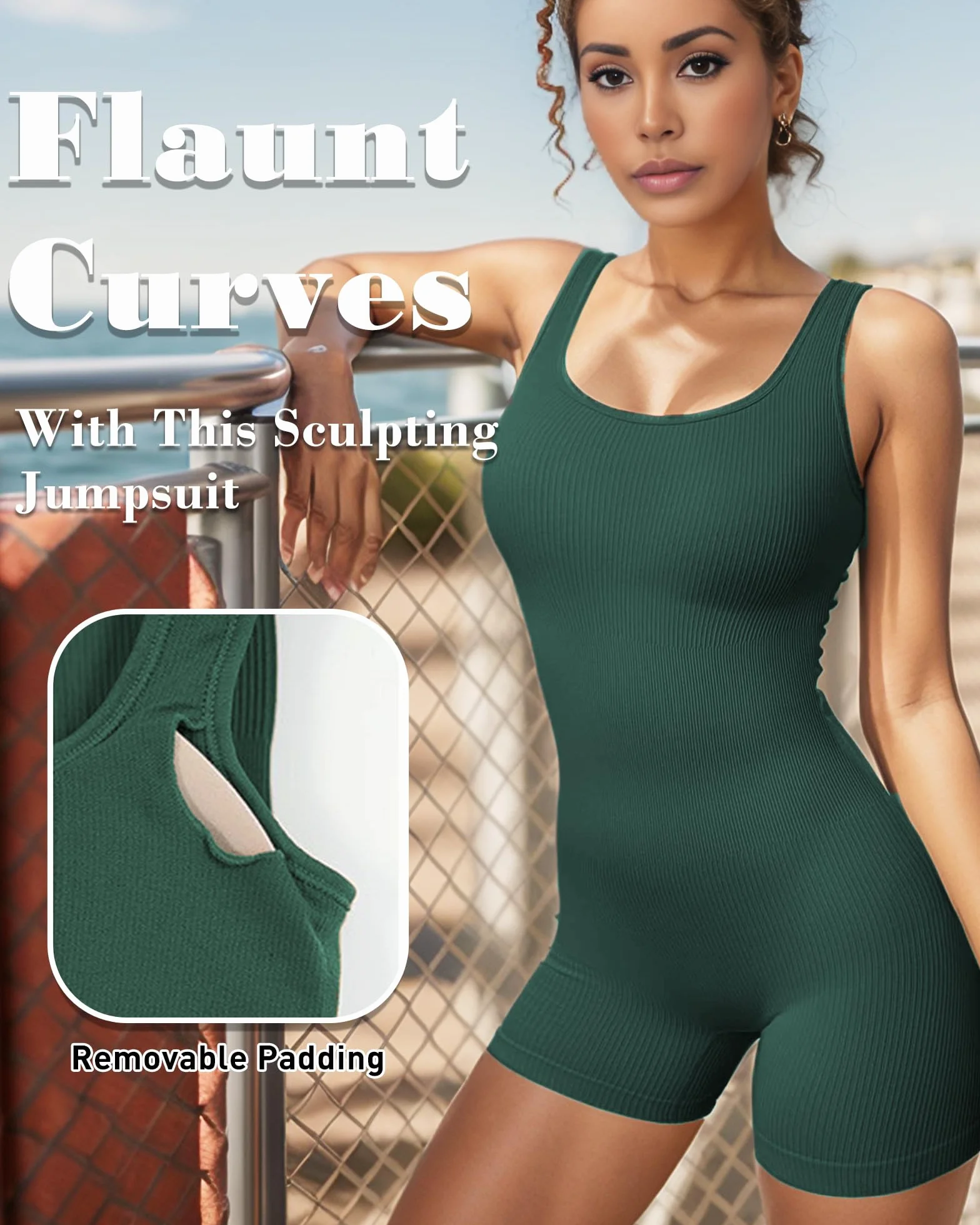 Merlvida Mono Deportivo Mujer Corto Jumpsuit sin Costuras Sexy Push Up Una Sola Pieza Ropa Deportiva para Gimnasio Yoga Fitness