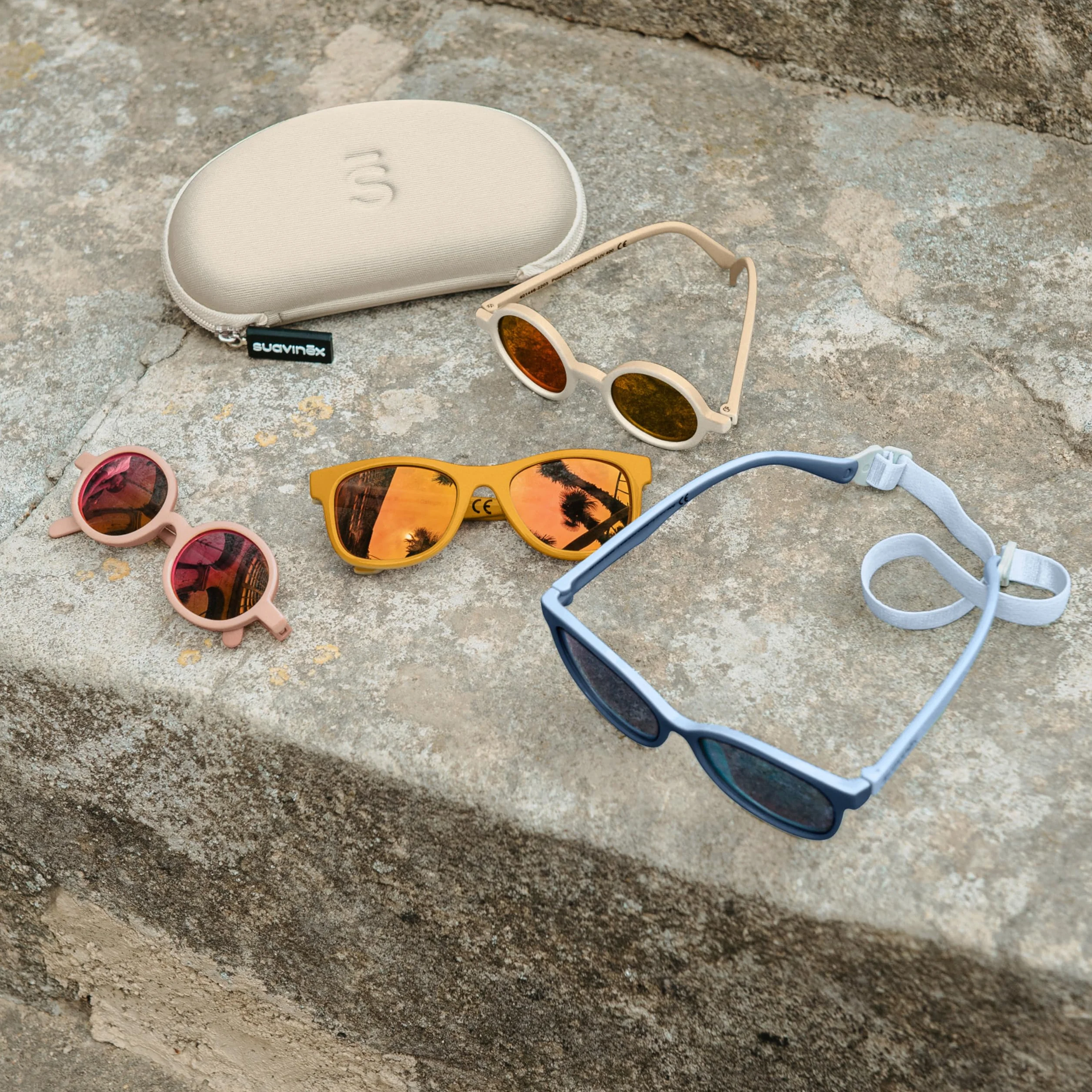 Suavinex Gafas de Sol Niños Polarizadas UV400 Cat.3 Protección UVA UVB Funda Cinta Sujeción
