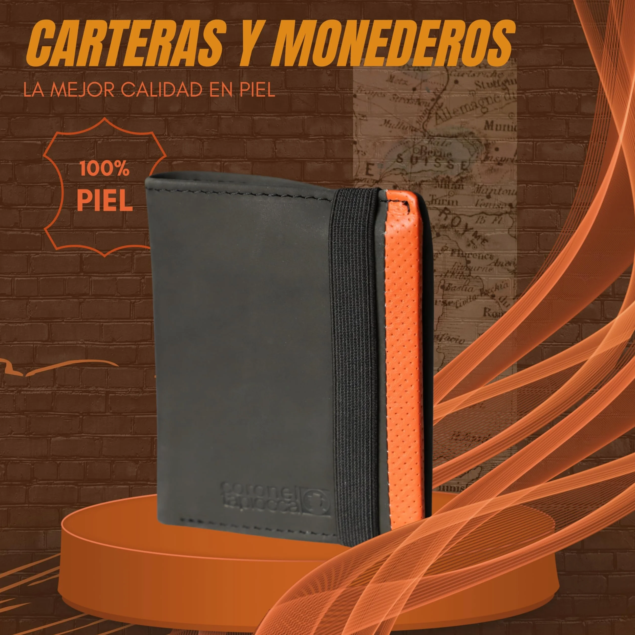 Coronel Tapioca Cartera Hombre con Monedero Gran Capacidad