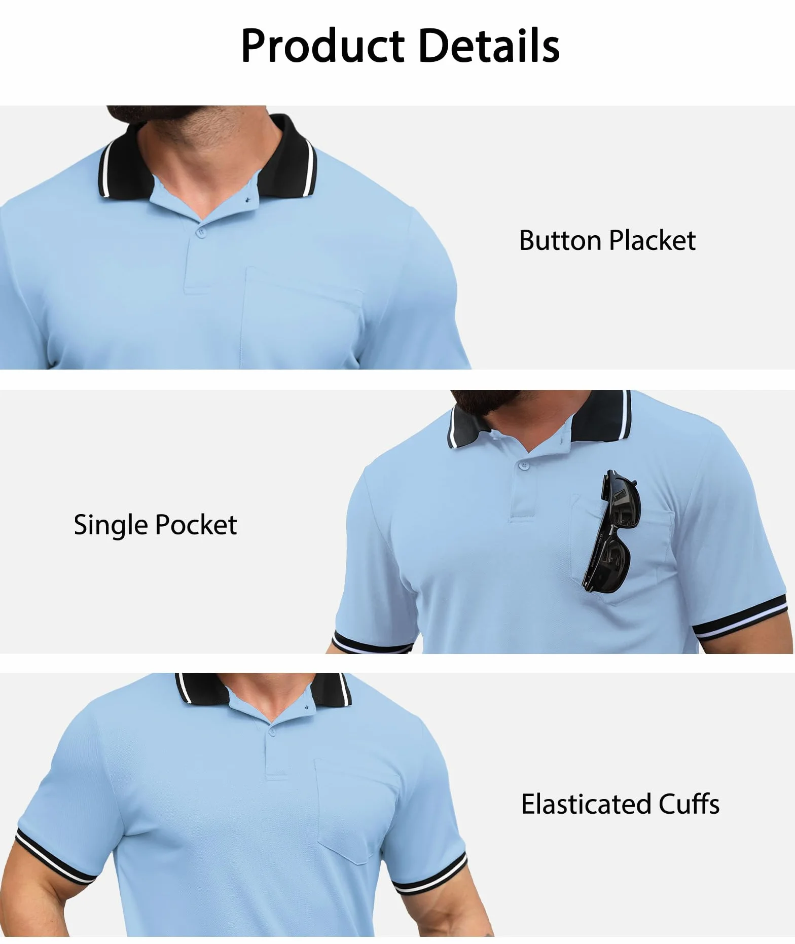 SwissWell Lote 3 Polo Hombre Manga Corta Golf Camisa Verano Deportivos