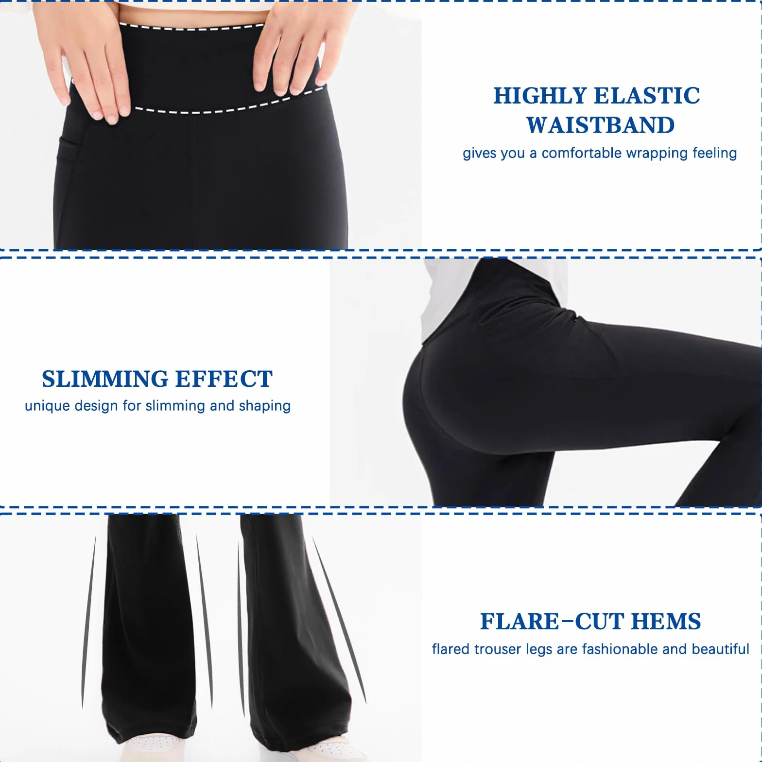 Pantalones Acampanados Deportivos Yoga Niña con Elasticidad