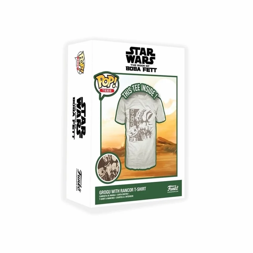 Funko Boxed Tee: SW - Grogu (The Child, Baby Yoda) With Rancor - Medium - Star Wars Camiseta para Adultos Hombres y Mujeres