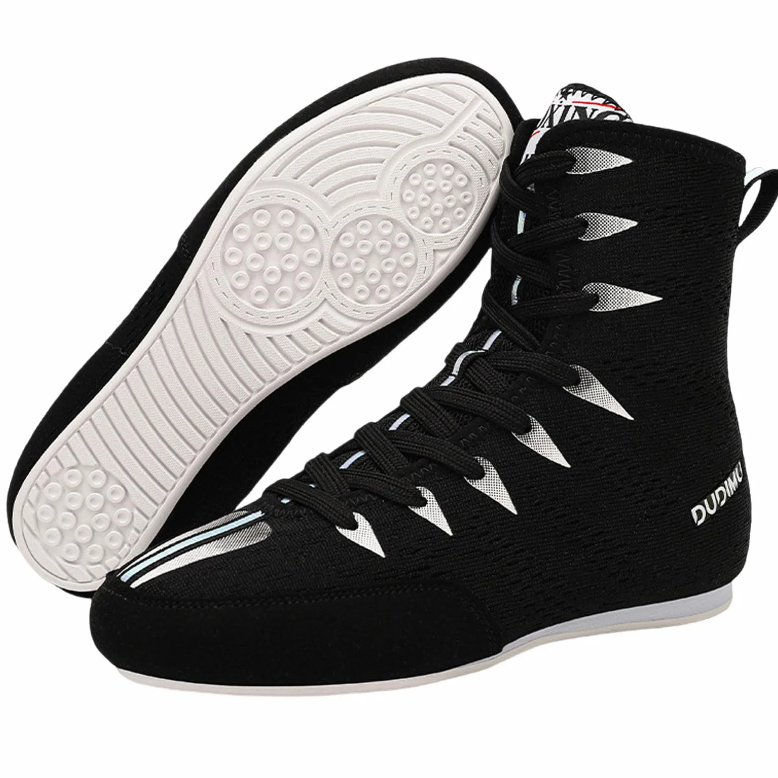 Zapatillas de Boxeo Unisex, Zapatos de Lucha Libre para Adultos Niños, Botines de Goma Antideslizante