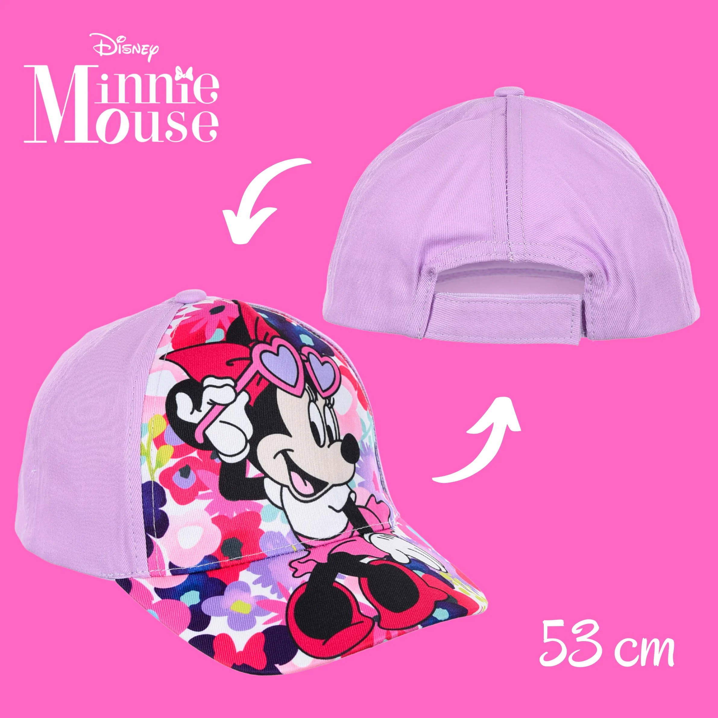 Disney Minnie Mouse Gorro para Niñas, Gorra de Béisbol Clásica, Diseño Floral