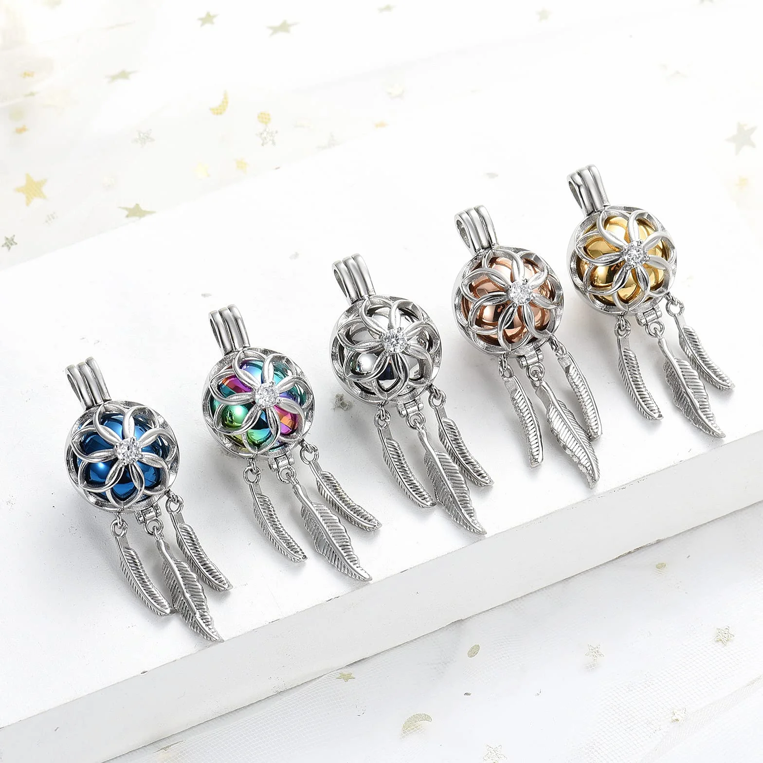 Llavero de urna de atrapasueños para cenizas de acero inoxidable, colgante de joyería de cremación